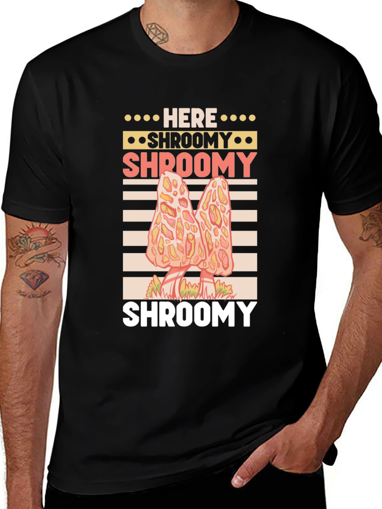 Variant 4 of Here Shroomy T-Shirt - Morel Mushroom Graphic Tee