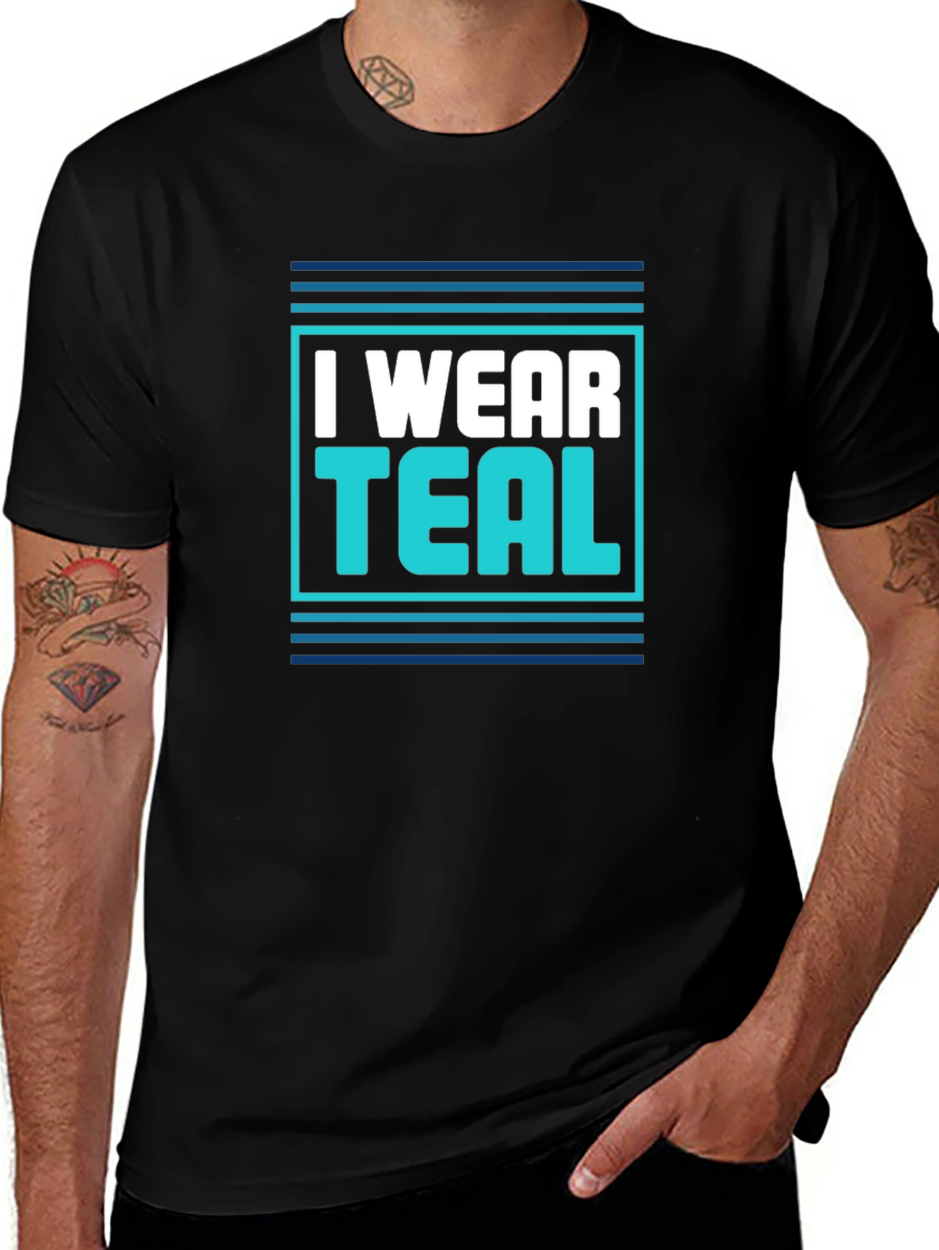 Variant 18 of I Wear Teal Graphic T-Shirt - Men's Fashion Tee