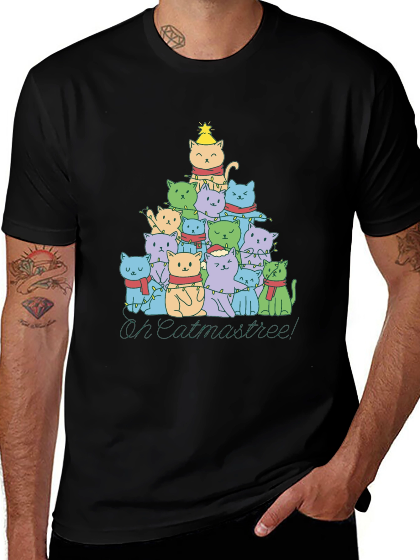 Variant 19 of Oh Catmastree! Christmas Cats T-Shirt