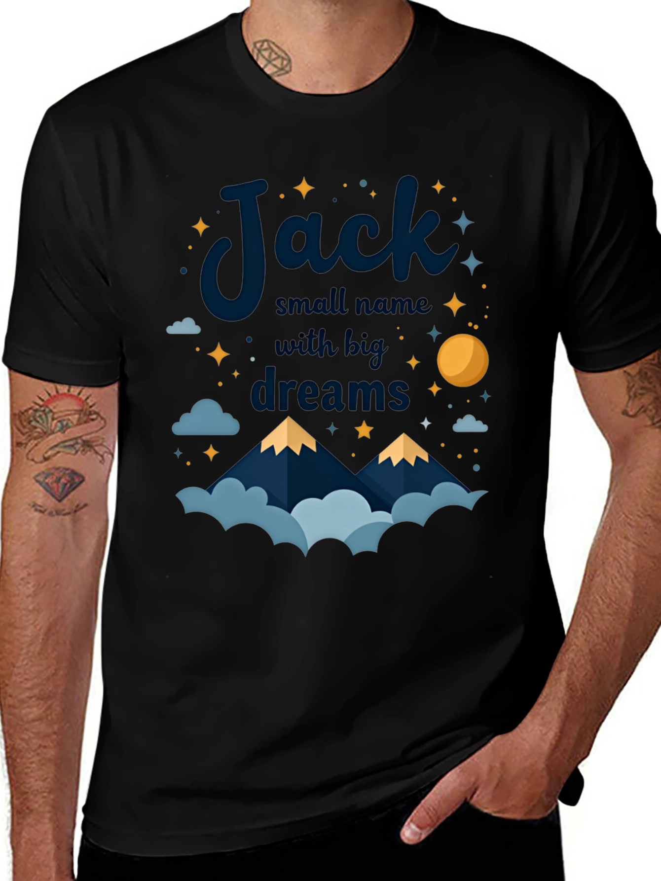 Variant 29 of Jack: Small Name Big Dreams Black T-Shirt