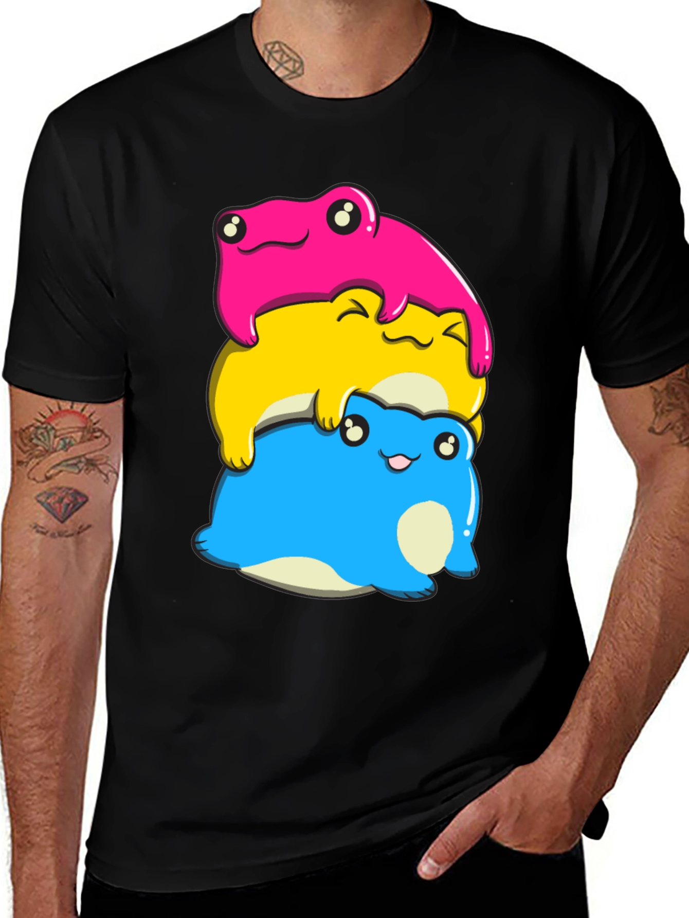 Variant 6 of Stacked Pansexual Frog T-Shirt