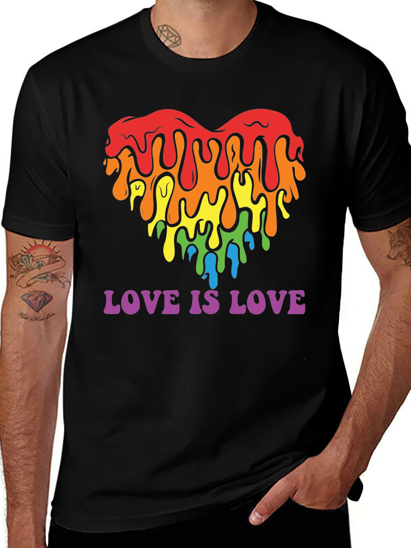 Variant 23 of Love is Love Rainbow Heart Graphic Tee
