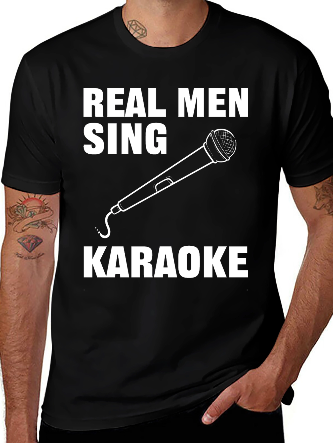 Variant 18 of Real Men Sing Karaoke Graphic Tee