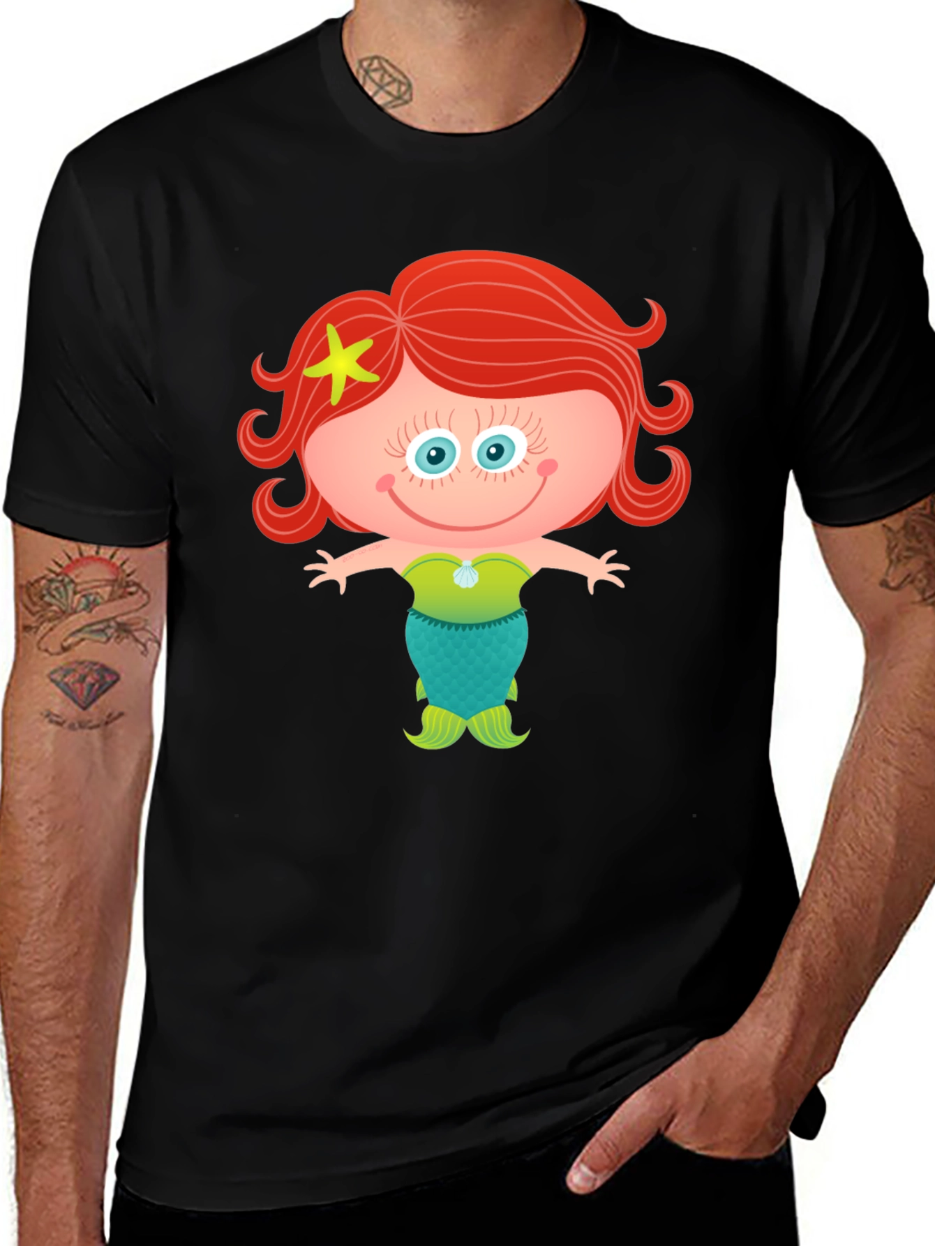 Variant 29 of Cute Mermaid Cartoon Graphic T-Shirt