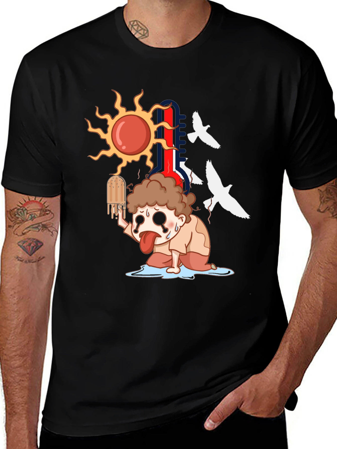 Variant 28 of Humorous 'Hot Weather' Graphic T-Shirt