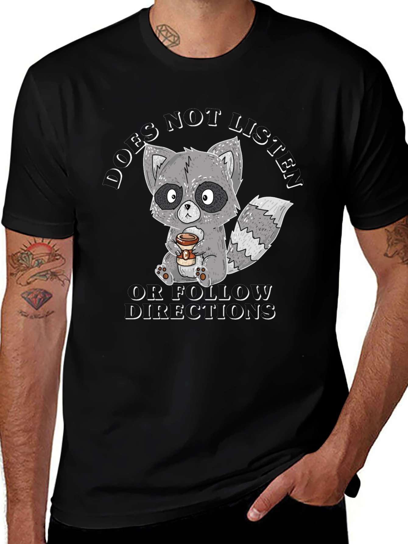Variant 21 of Raccoon 'Doesn't Listen' Graphic Tee
