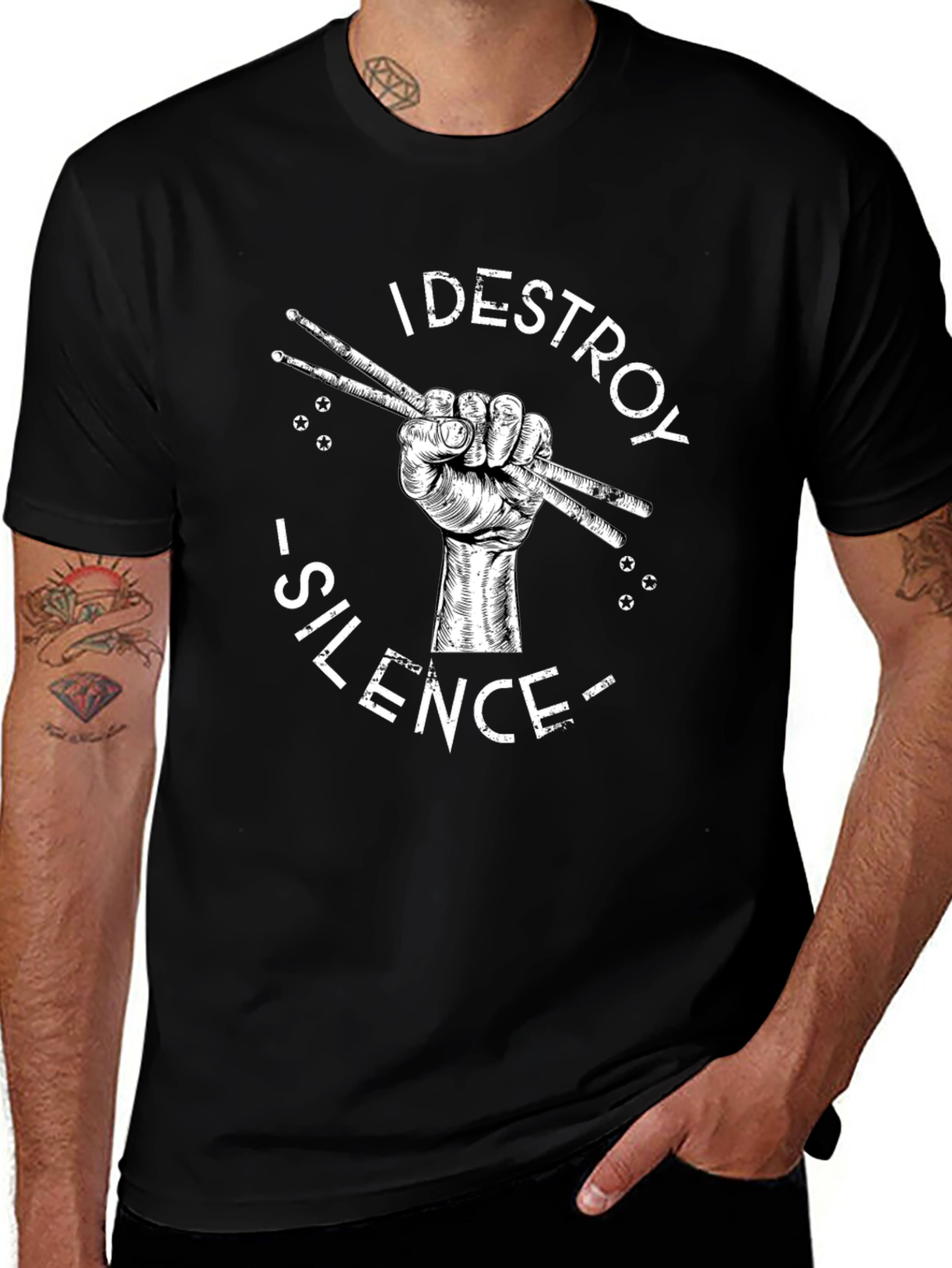 Variant 28 of I DESTROY SILENCE Drummer T-Shirt