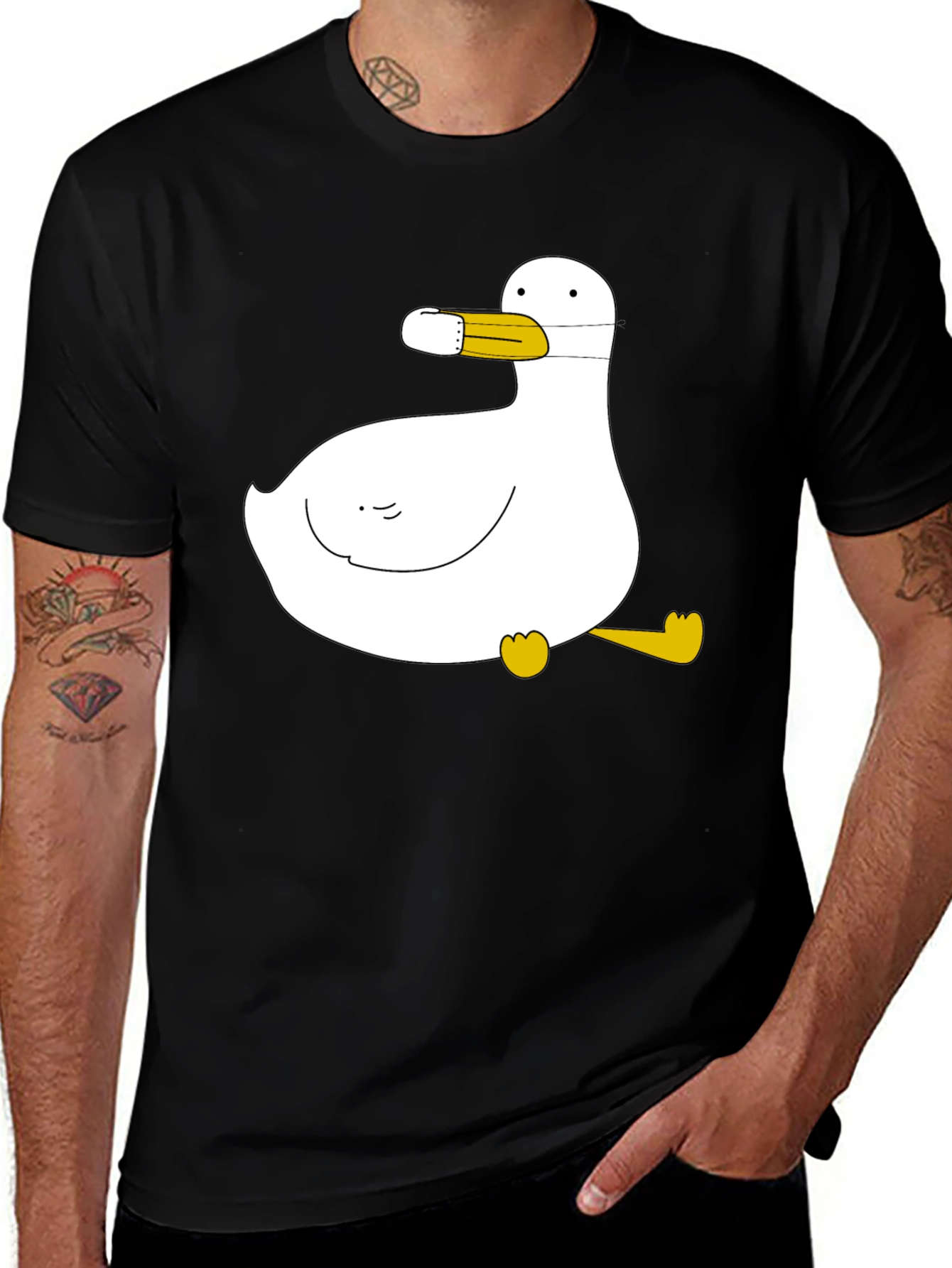 Variant 18 of Duck with Mask Black T-Shirt