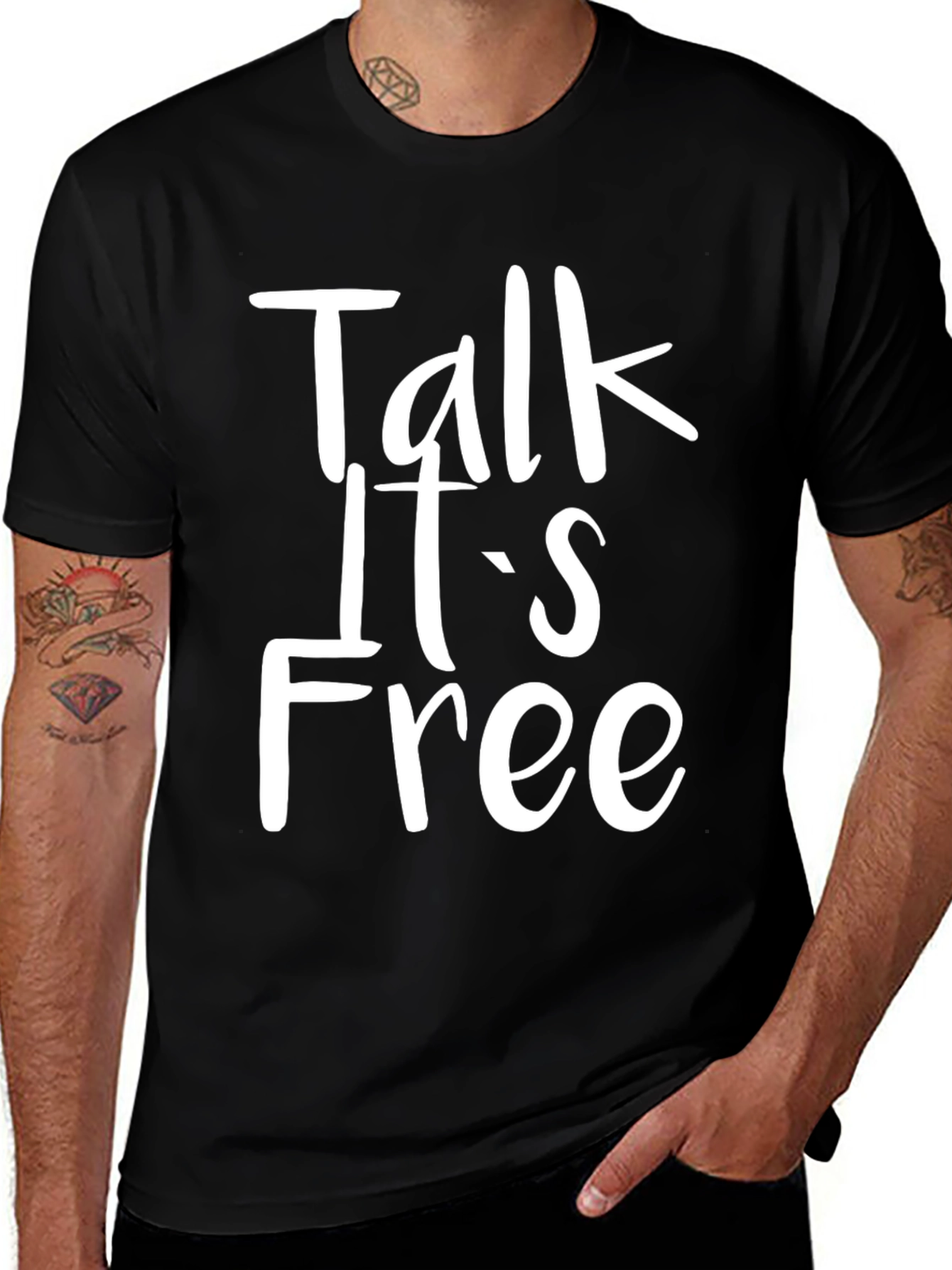 Variant 25 of Talk It's Free Graphic T-Shirt - Black