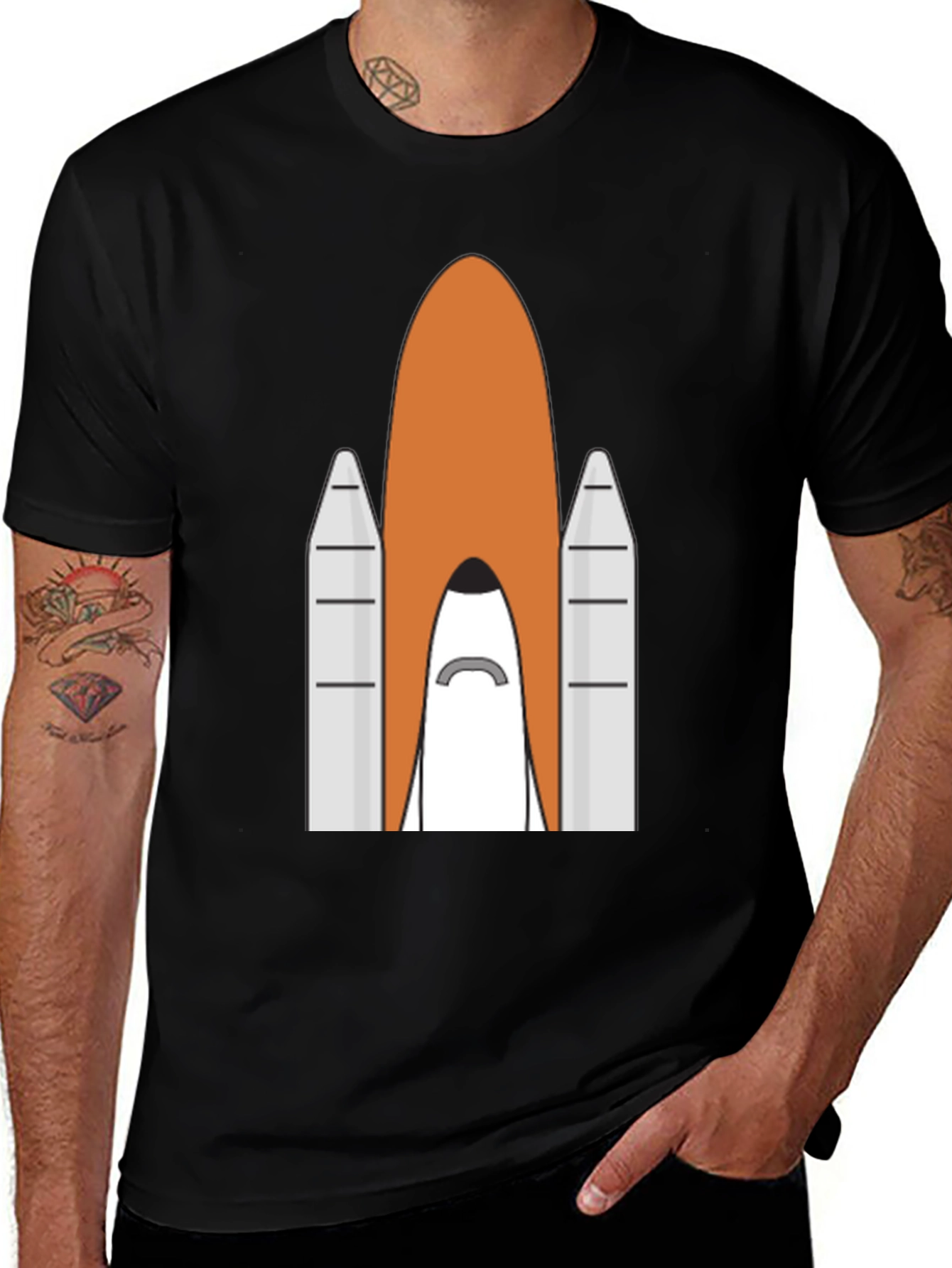 Variant 14 of Rocket Graphic Black T-Shirt
