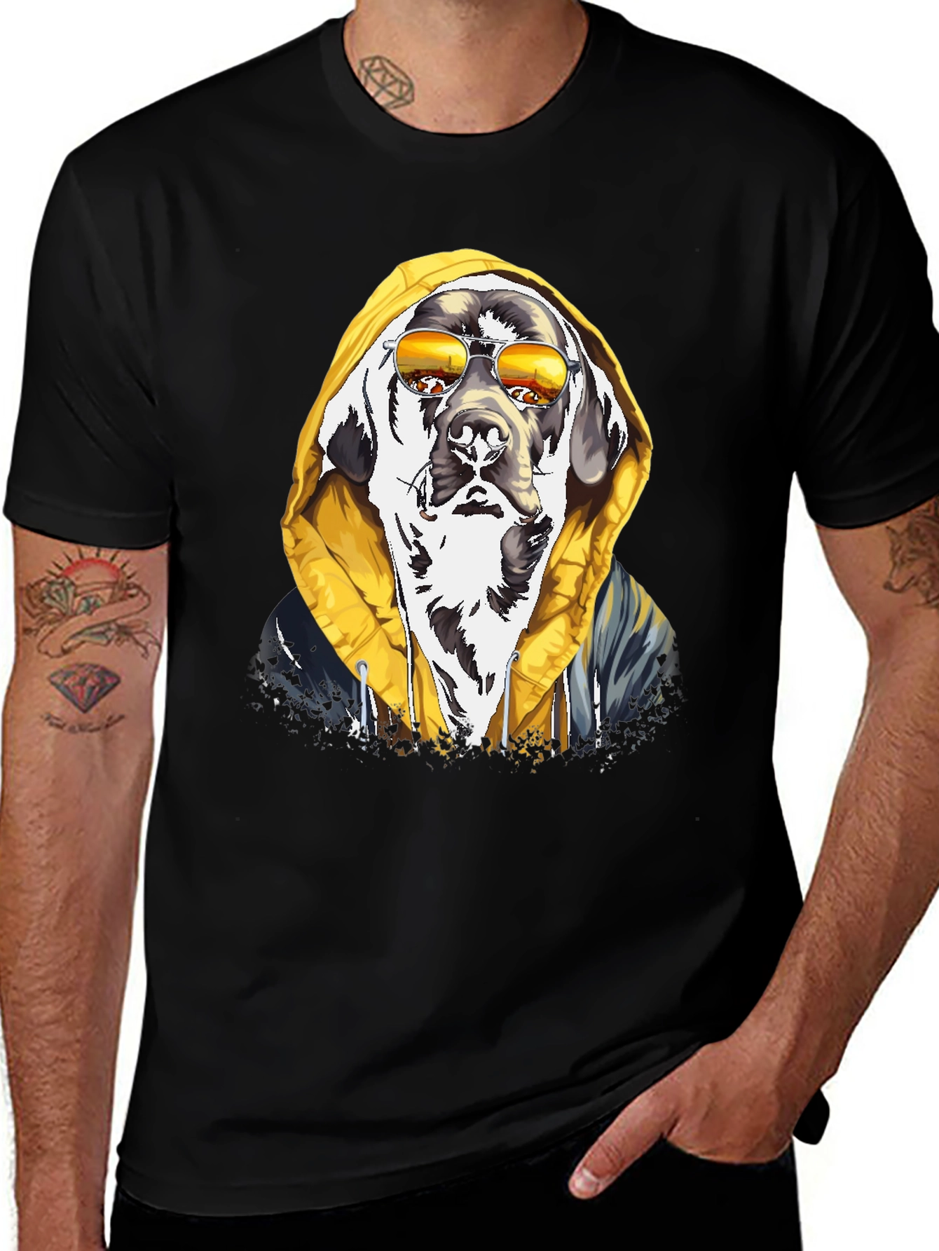 Variant 13 of Dog in Hoodie Graphic Tee - Cool Canine Style