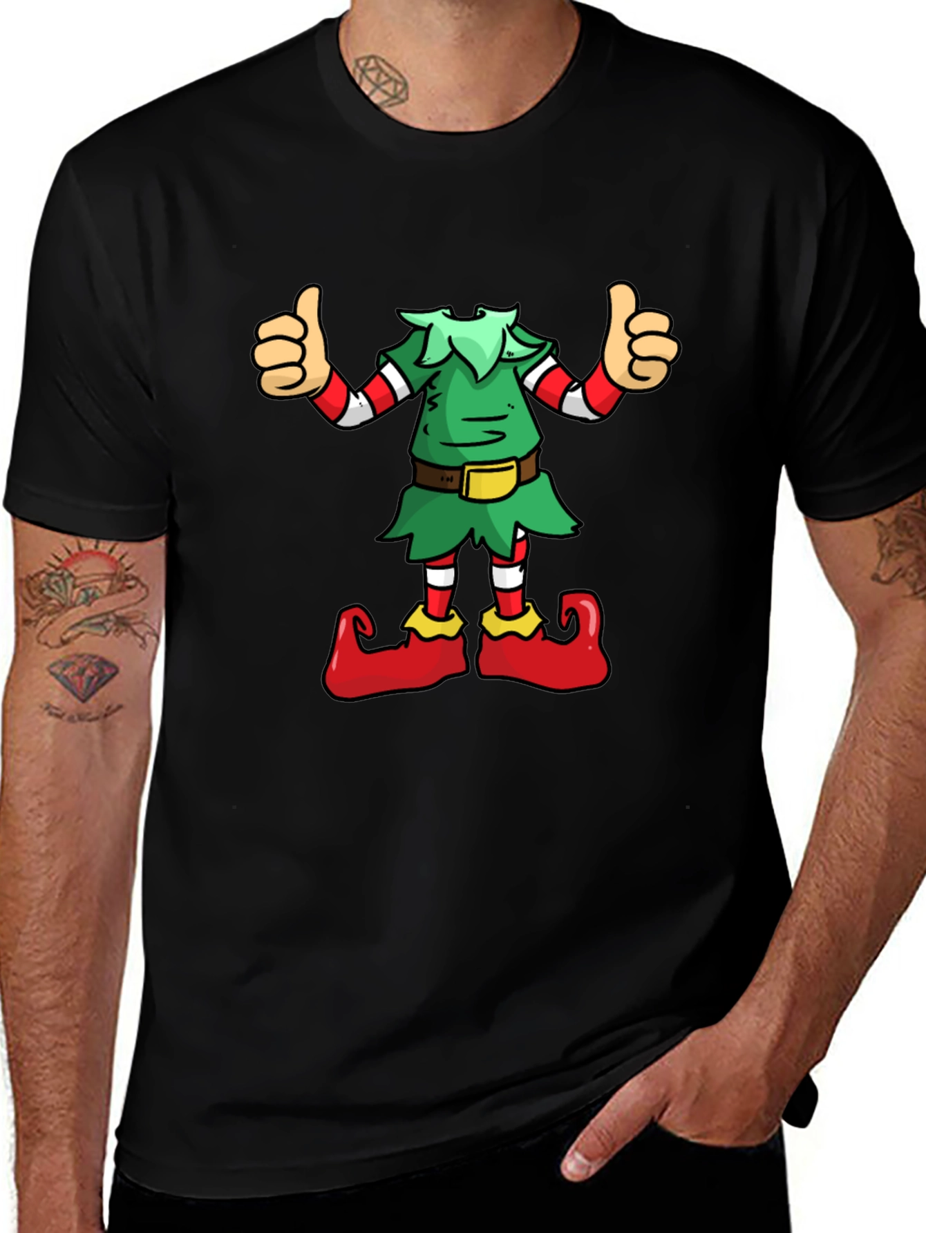 Variant 8 of Festive Elf Graphic Tee - Holiday Cheer