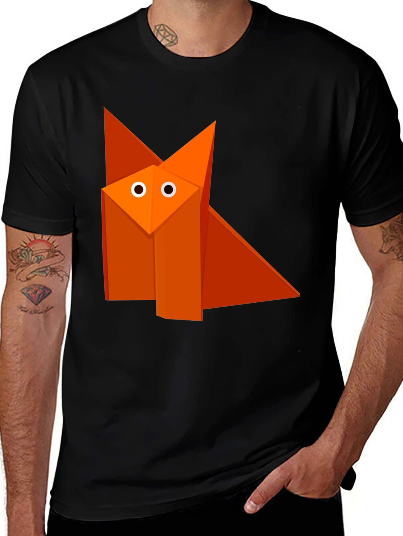 Variant 7 of Origami Fox Graphic Tee - Modern Style