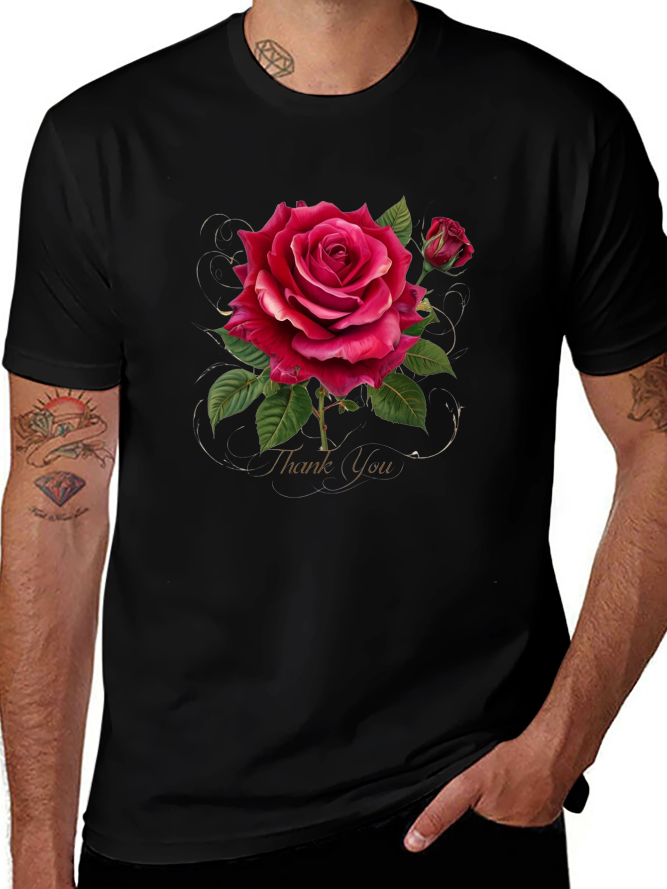 Variant 24 of Elegant Rose Graphic Print T-Shirt