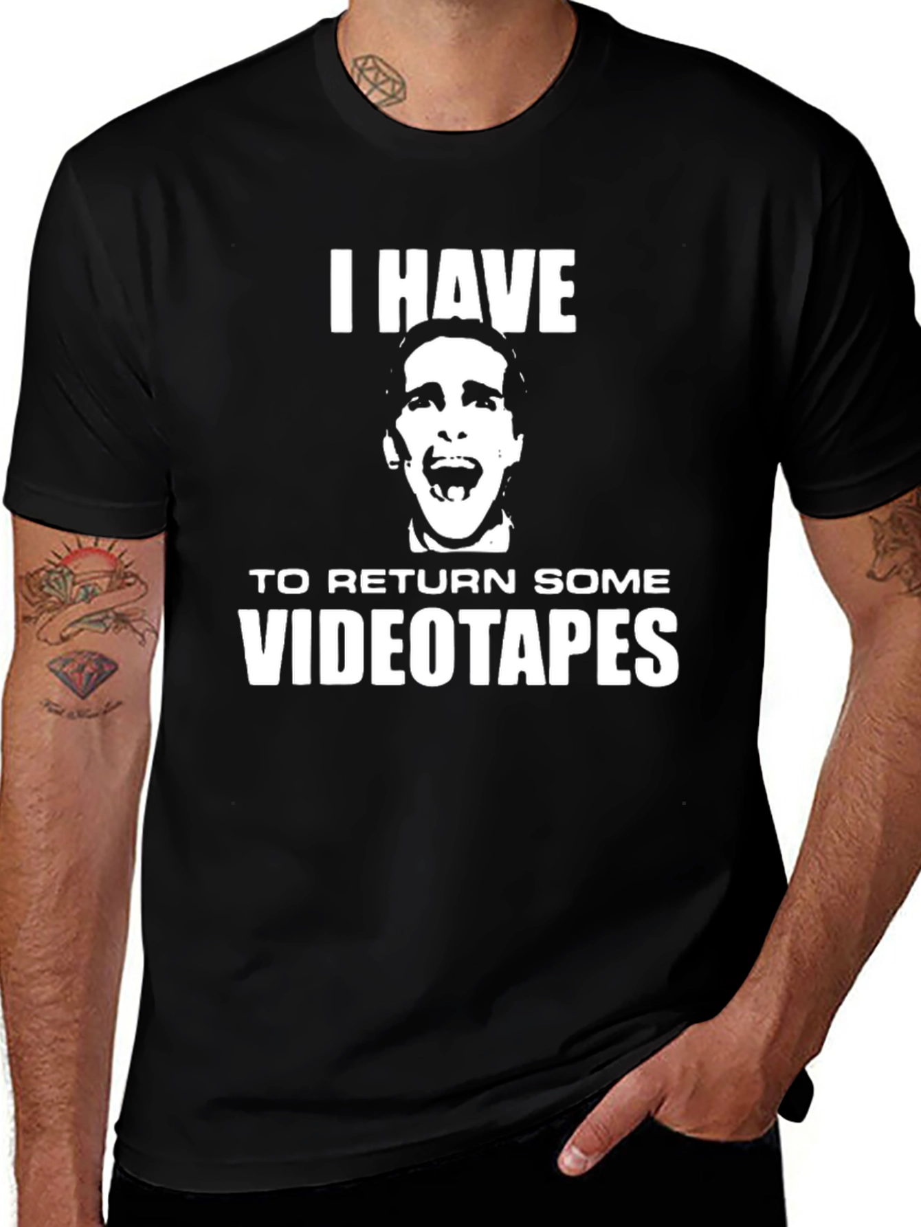 I Have to Return Some Videotapes Black T-Shirt