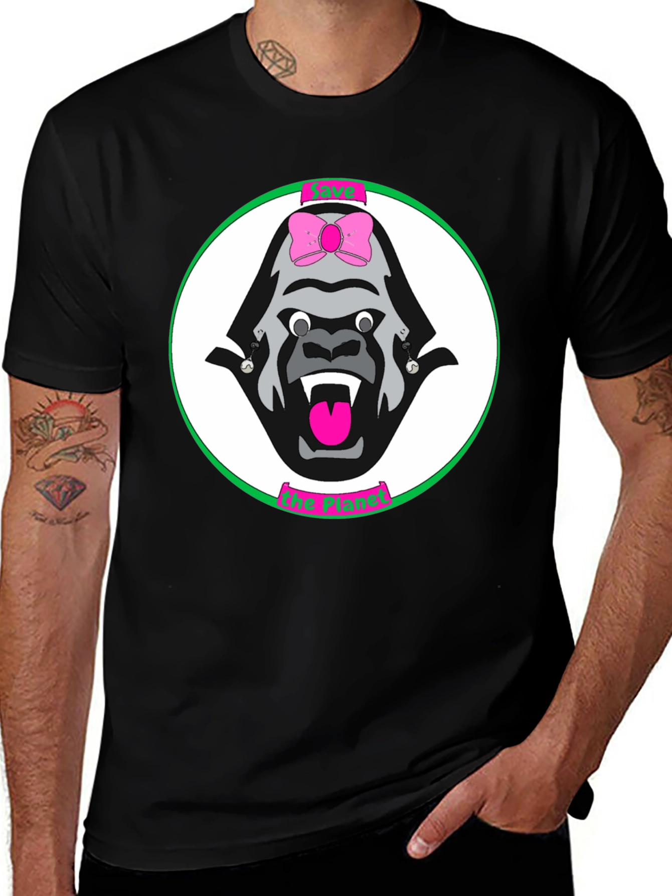 Gorilla Save The Planet Graphic T-Shirt