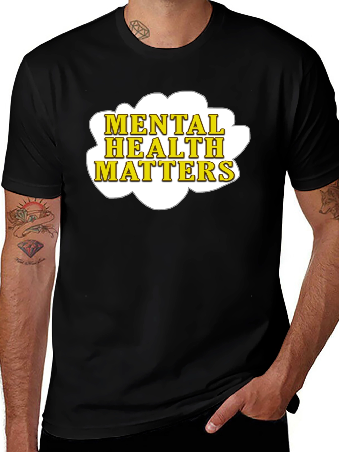 Variant 11 of Mental Health Matters T-Shirt - Black Cotton