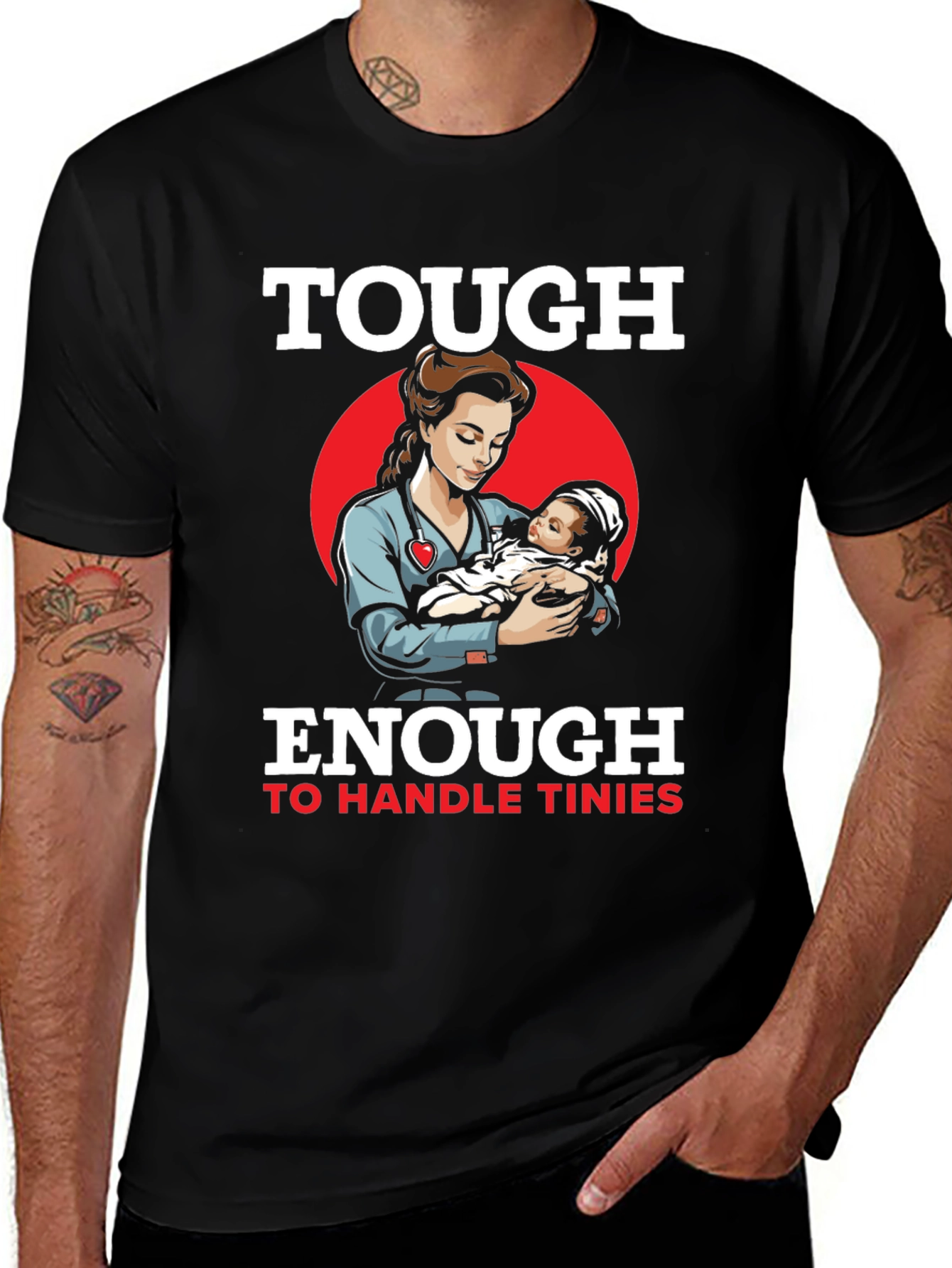 Variant 7 of Tough Enough Nurse T-Shirt - Gift For Nurses