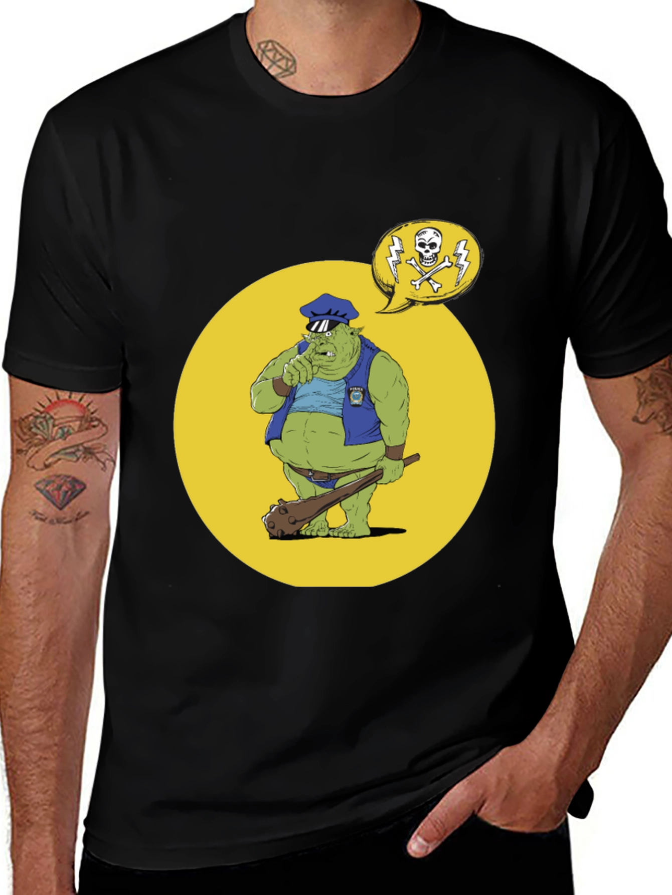 Variant 3 of Troll Police T-Shirt - Funny Cartoon Design