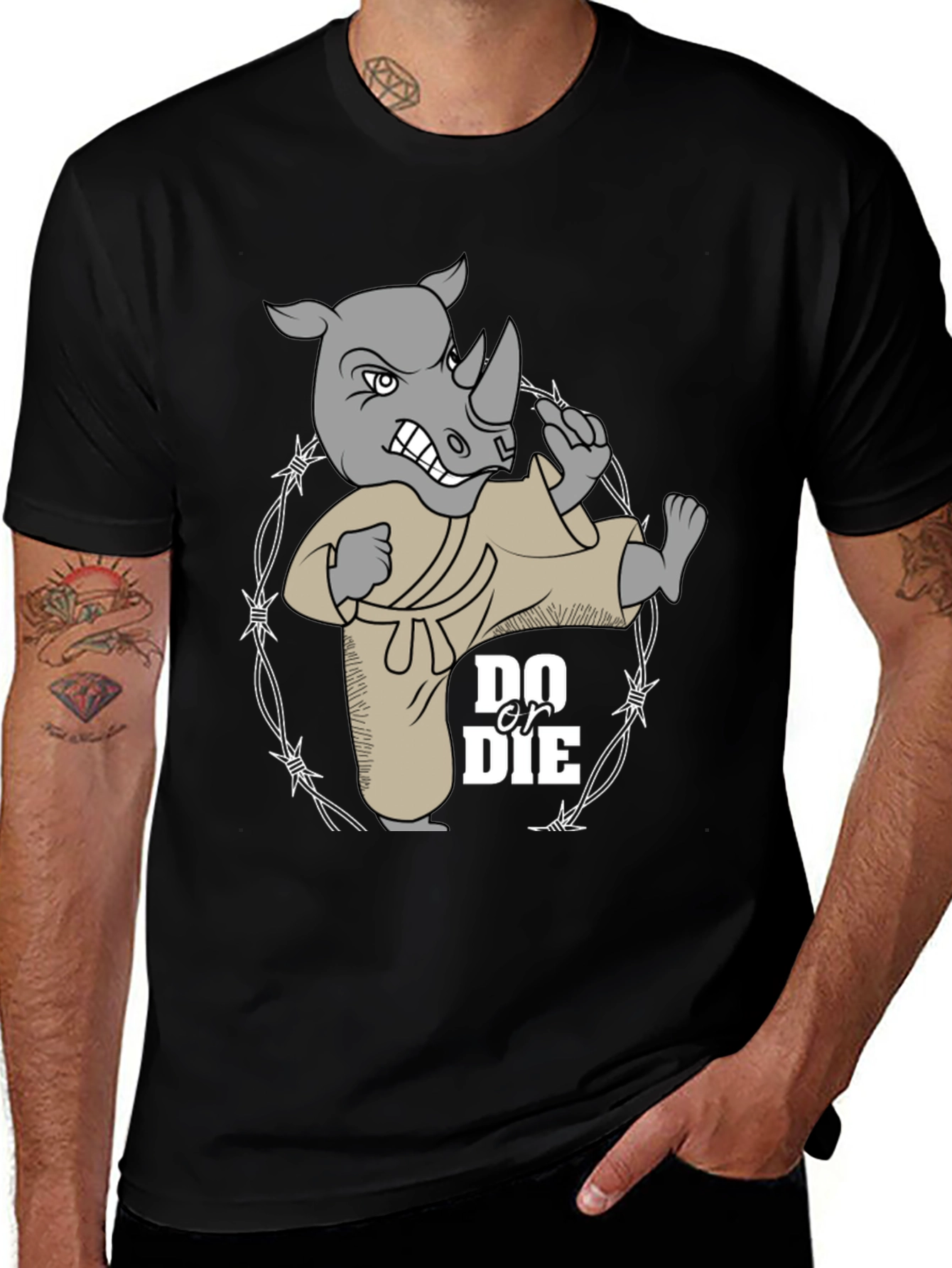 Variant 23 of Rhino Karate T-Shirt - Do or Die