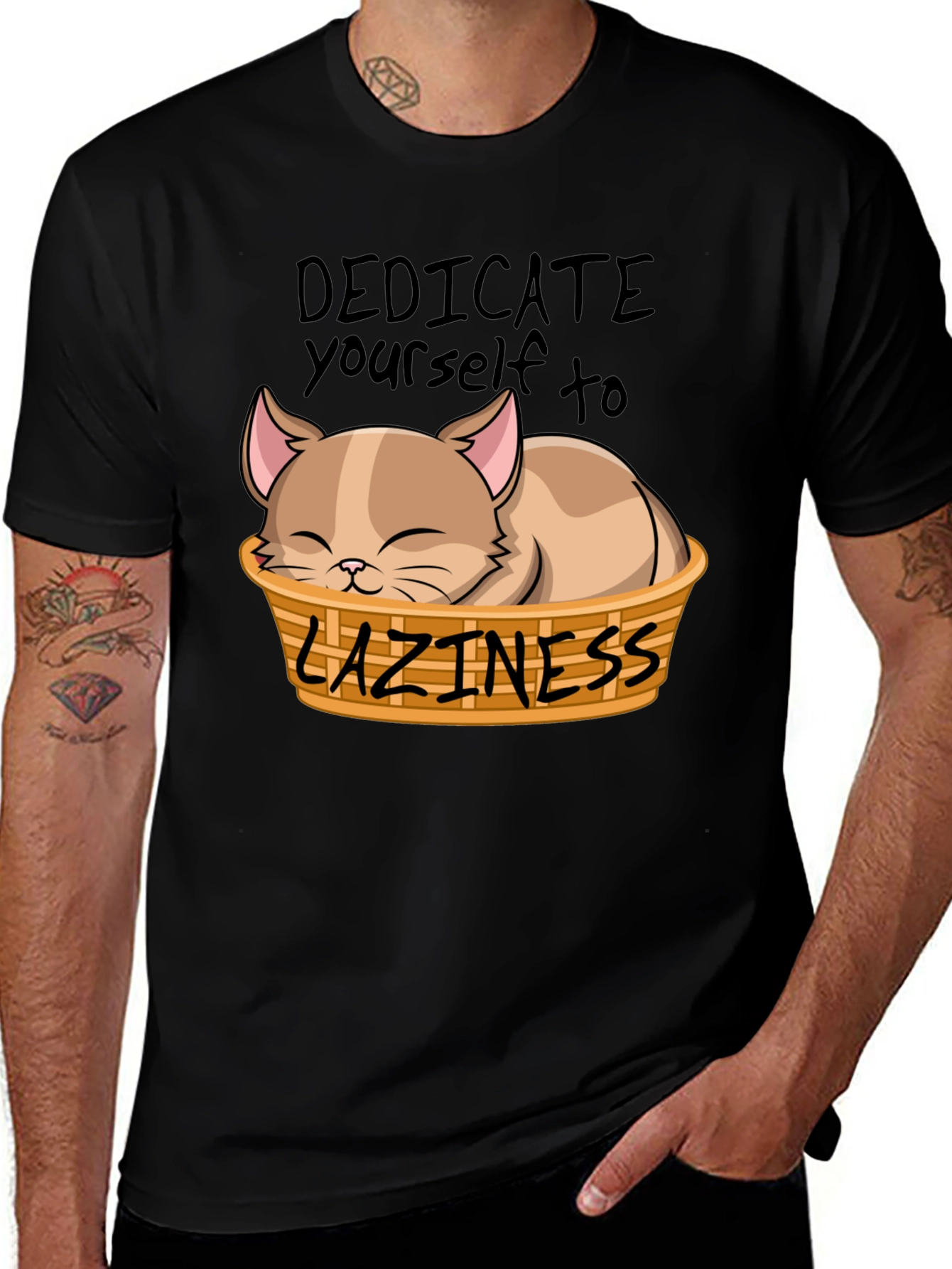 Variant 10 of Dedicate Yourself to Laziness Cat T-Shirt