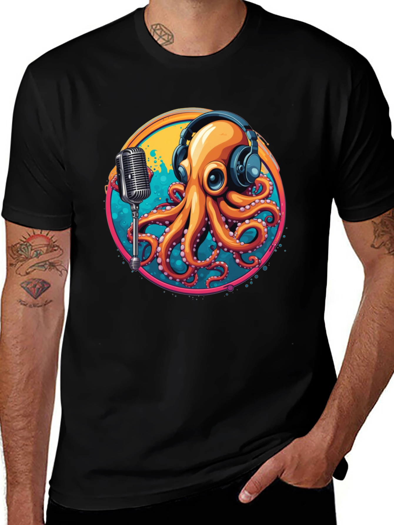Variant 8 of DJ Octopus Graphic Tee - Unique Music Lover's T-Shirt