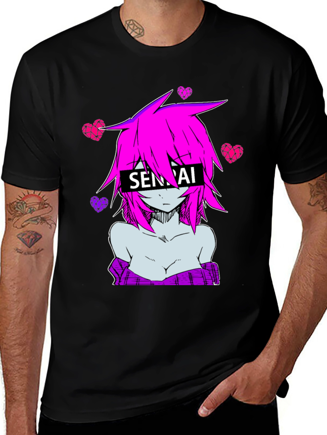 Variant 6 of Senpai Anime Black Graphic T-Shirt