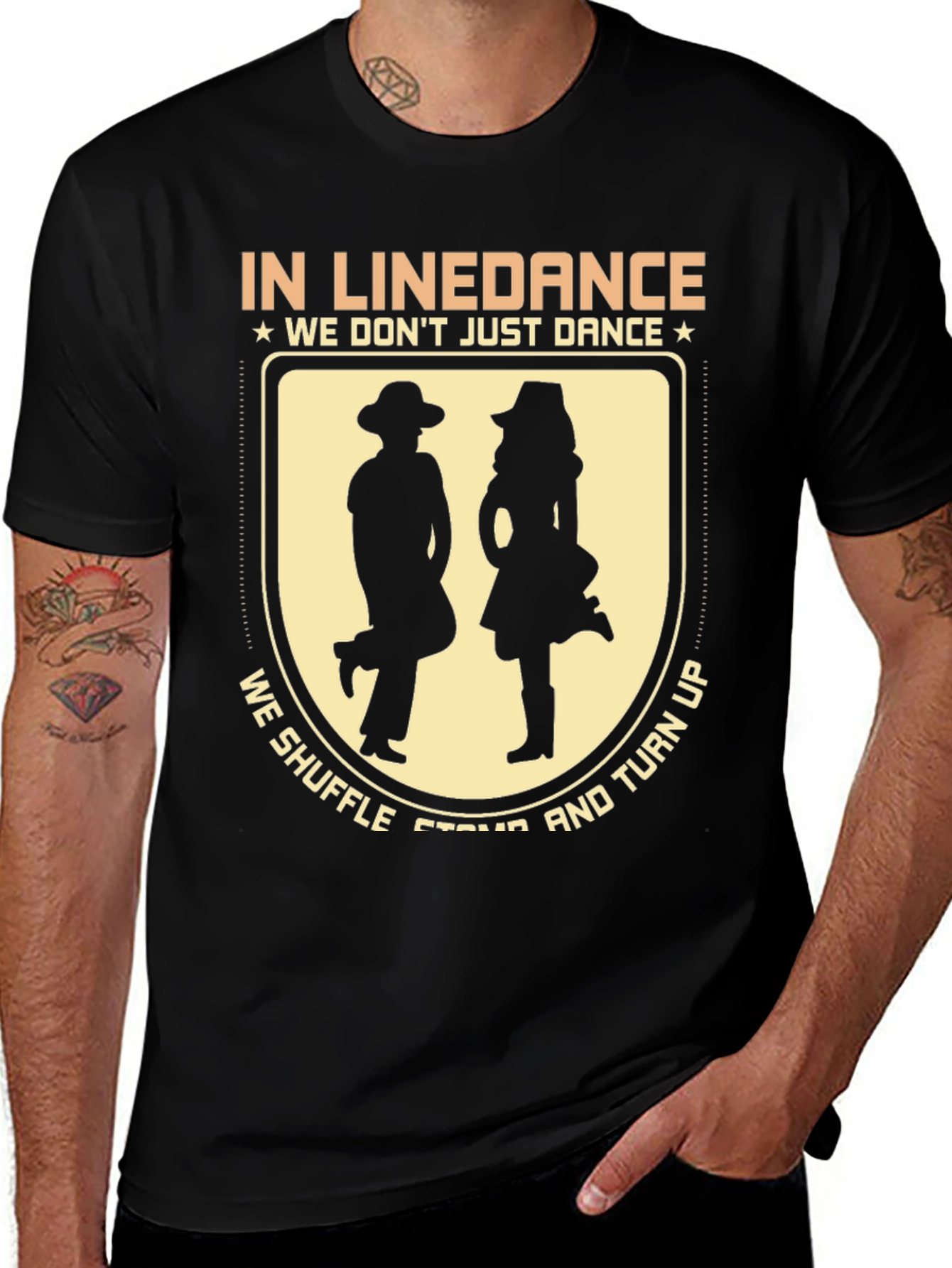Variant 8 of Line Dance Graphic T-Shirt: Shuffle, Stomp, and Turn Up
