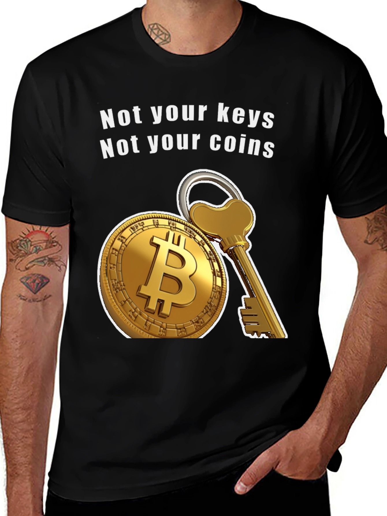Bitcoin Crypto T-Shirt - Not Your Keys, Not Your Coins