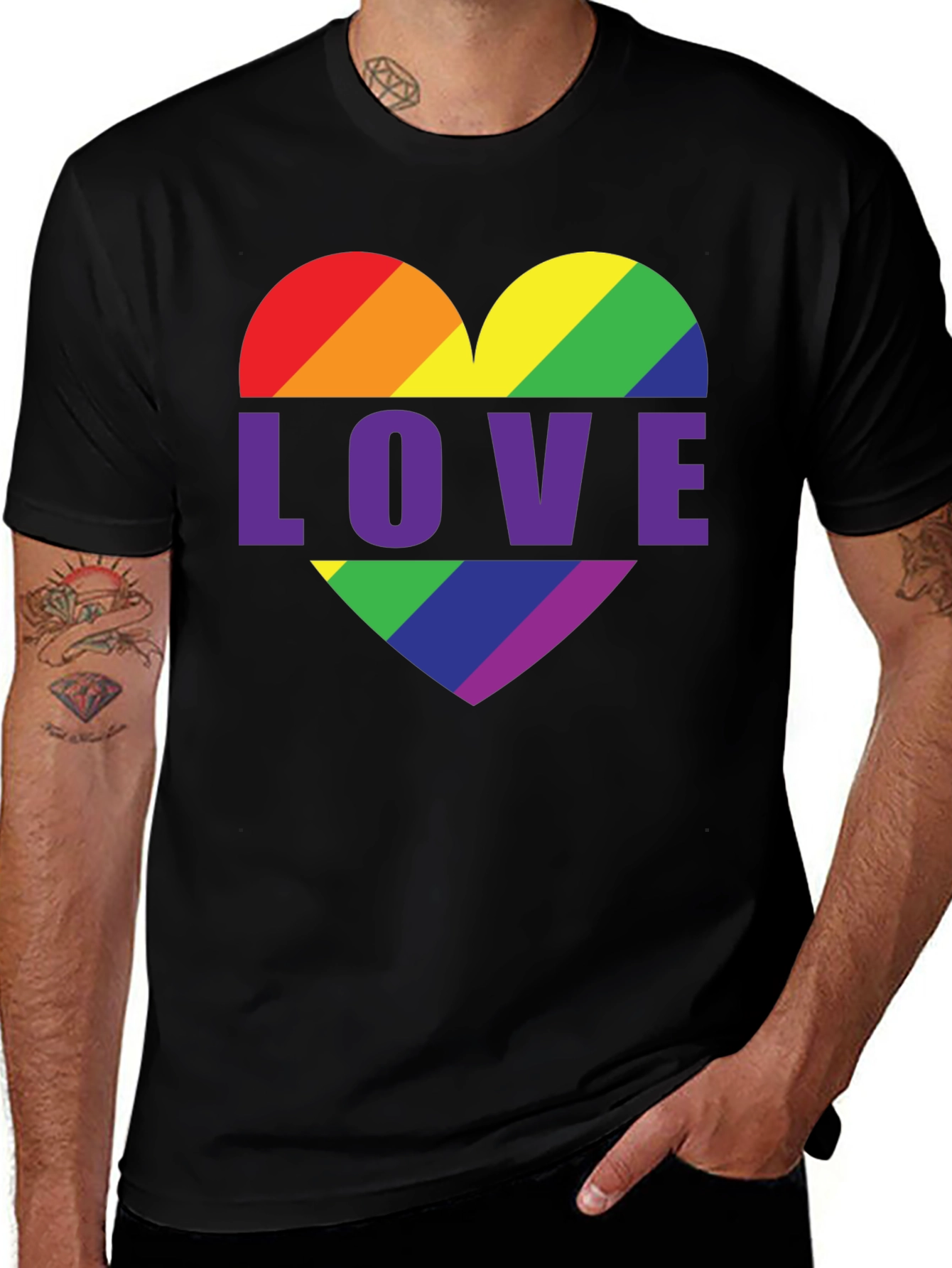 Rainbow Heart Pride T-Shirt - Love Wins