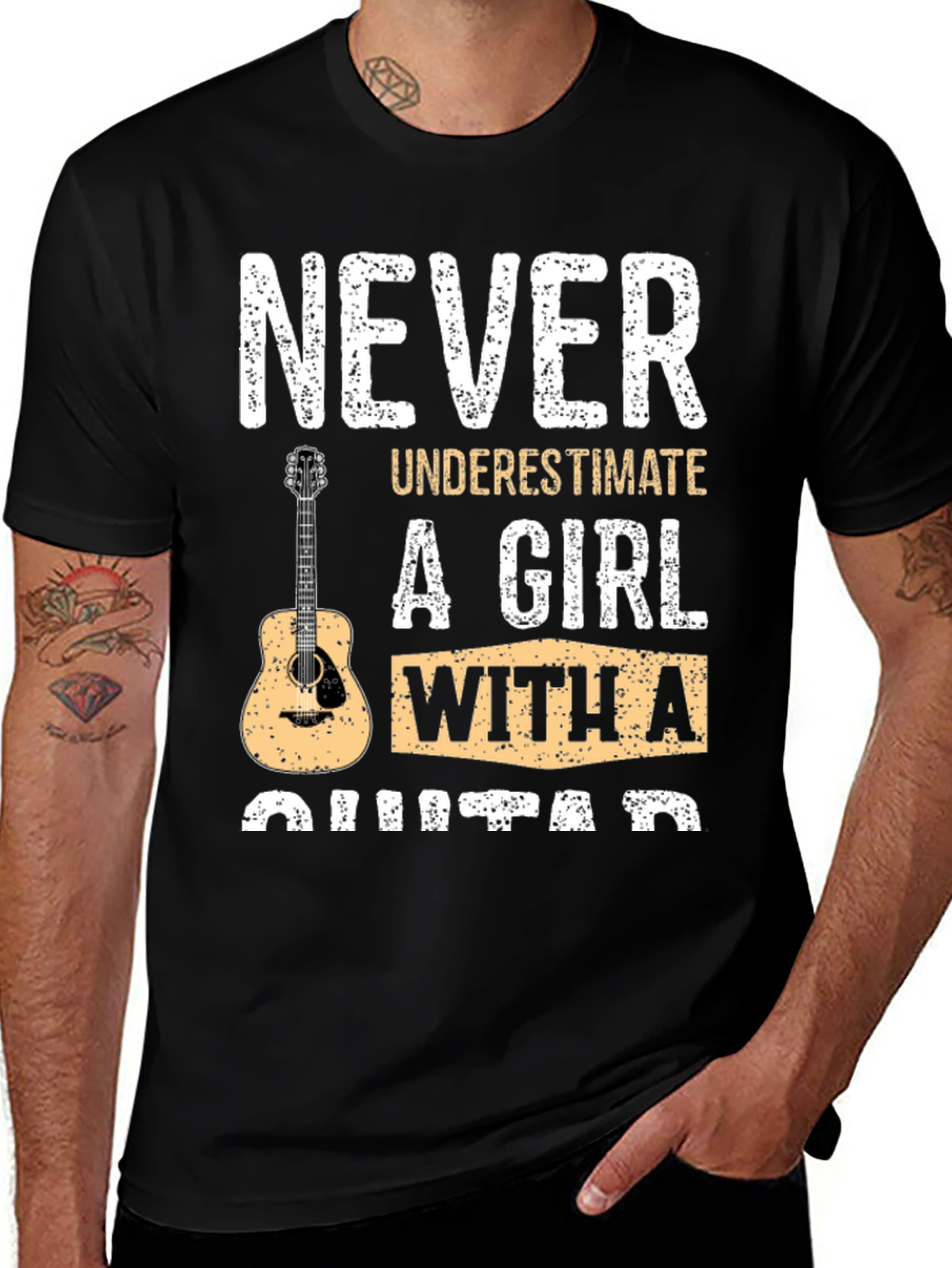 Variant 9 of Never Underestimate Girl With A Guitar T-Shirt