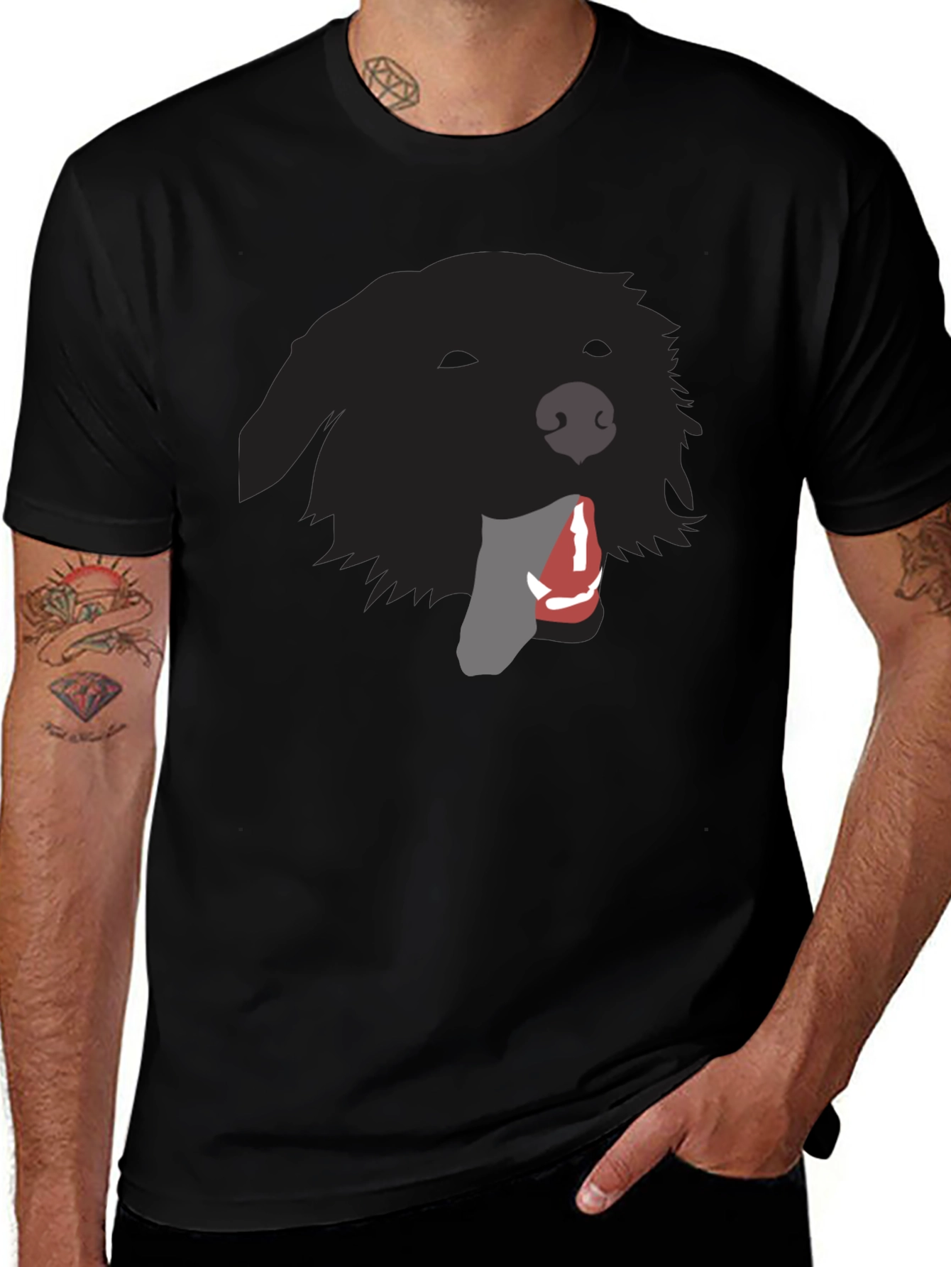 Variant 24 of Dog Graphic Black T-Shirt
