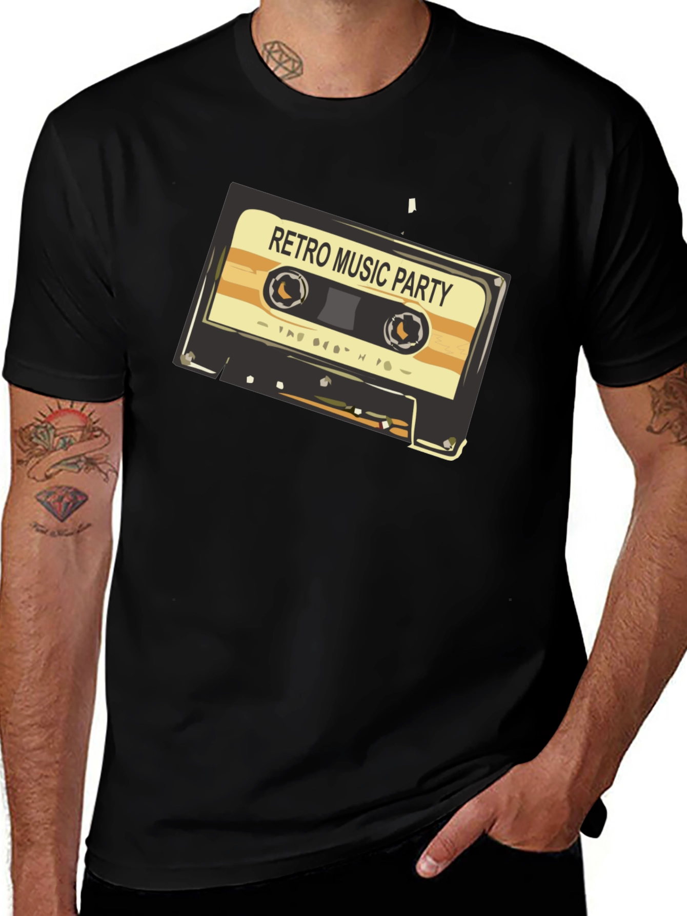 Variant 28 of Retro Music Party Graphic Tee - Vintage Cassette Design