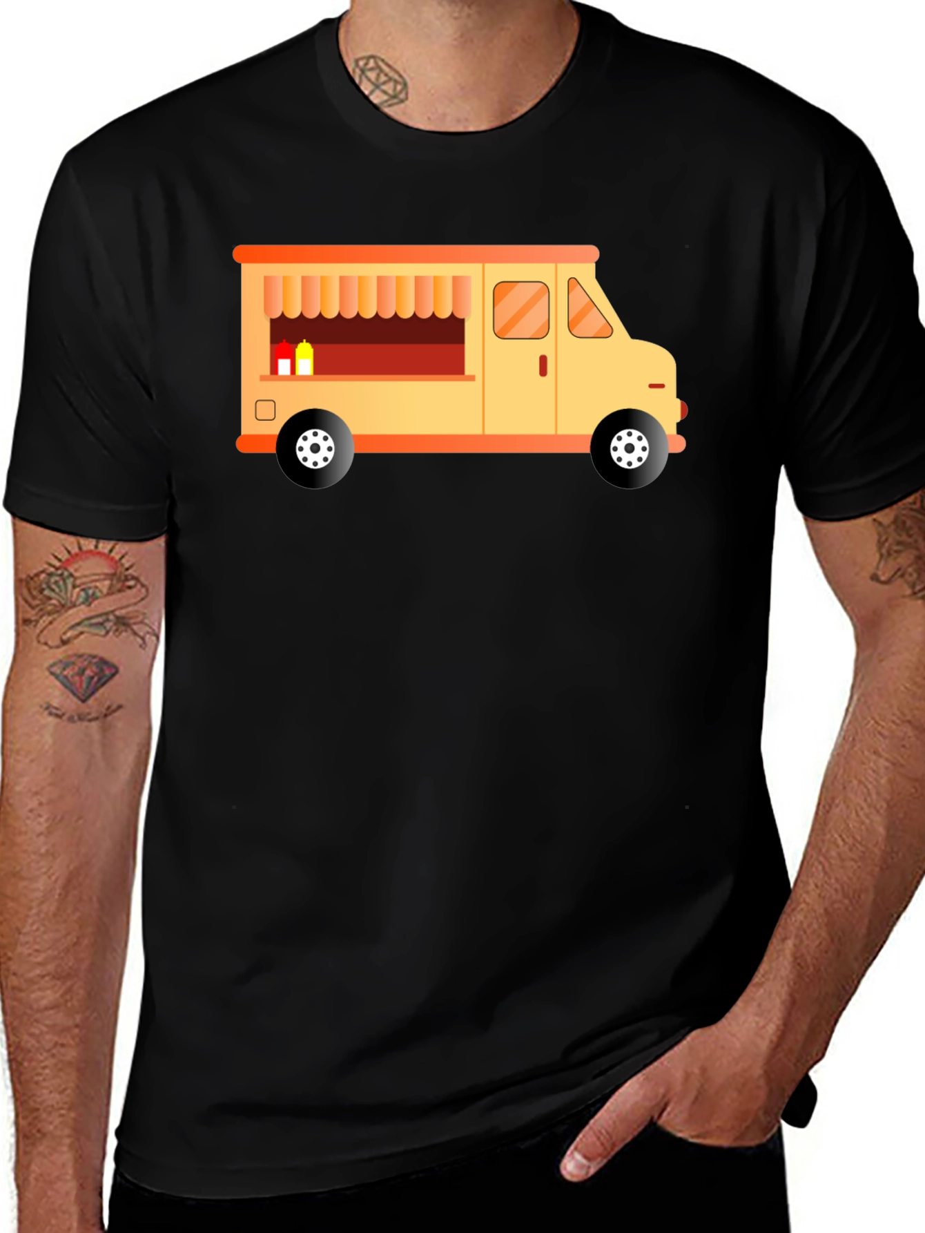 Variant 20 of Food Truck Graphic Tee - Black