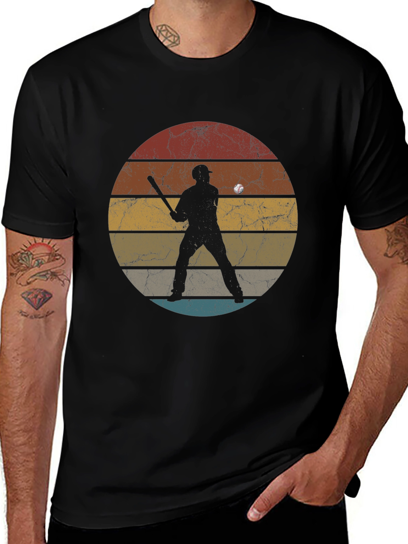 Variant 19 of Vintage Baseball Silhouette T-Shirt