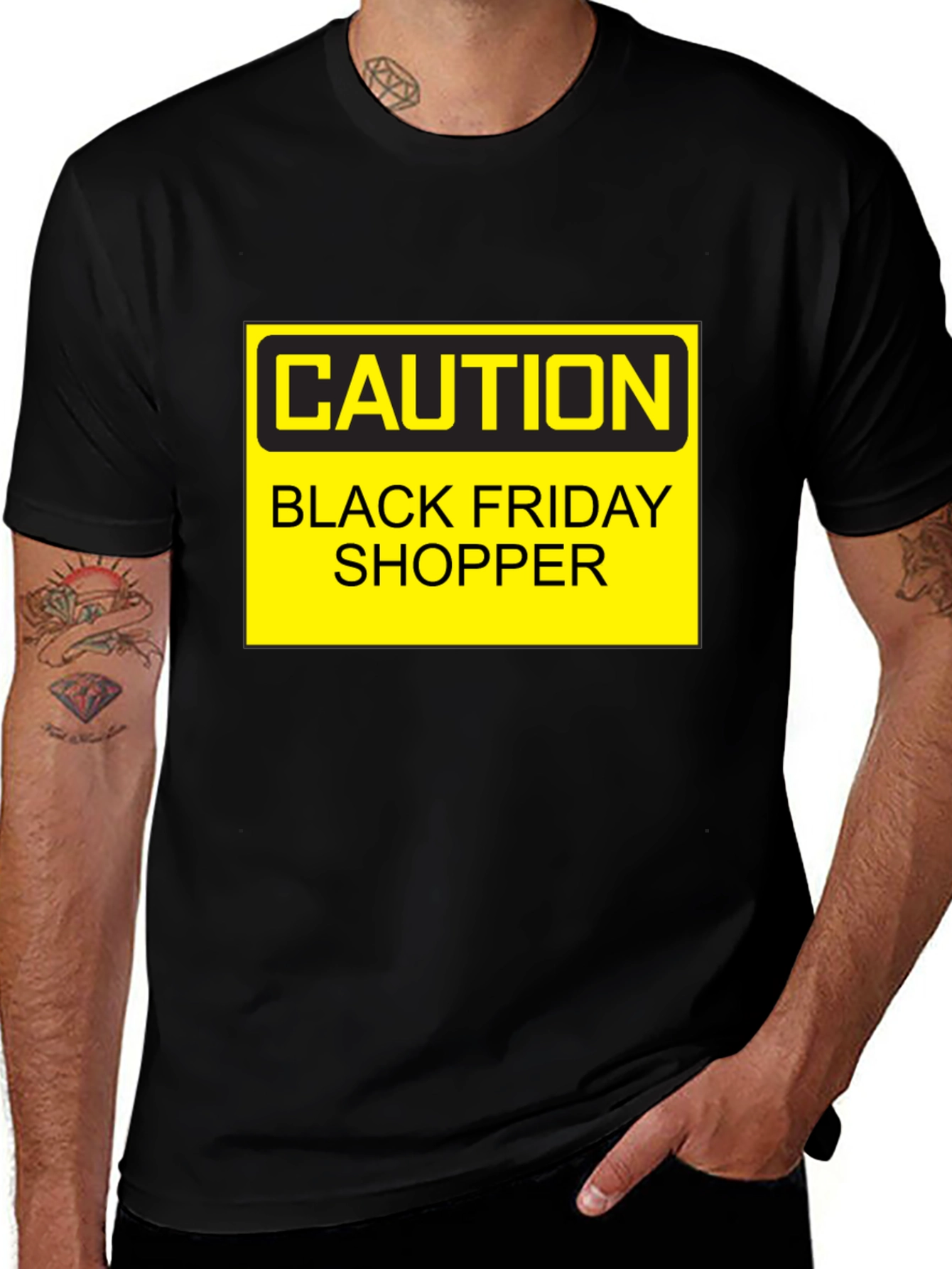 Caution Black Friday Shopper Graphic Tee