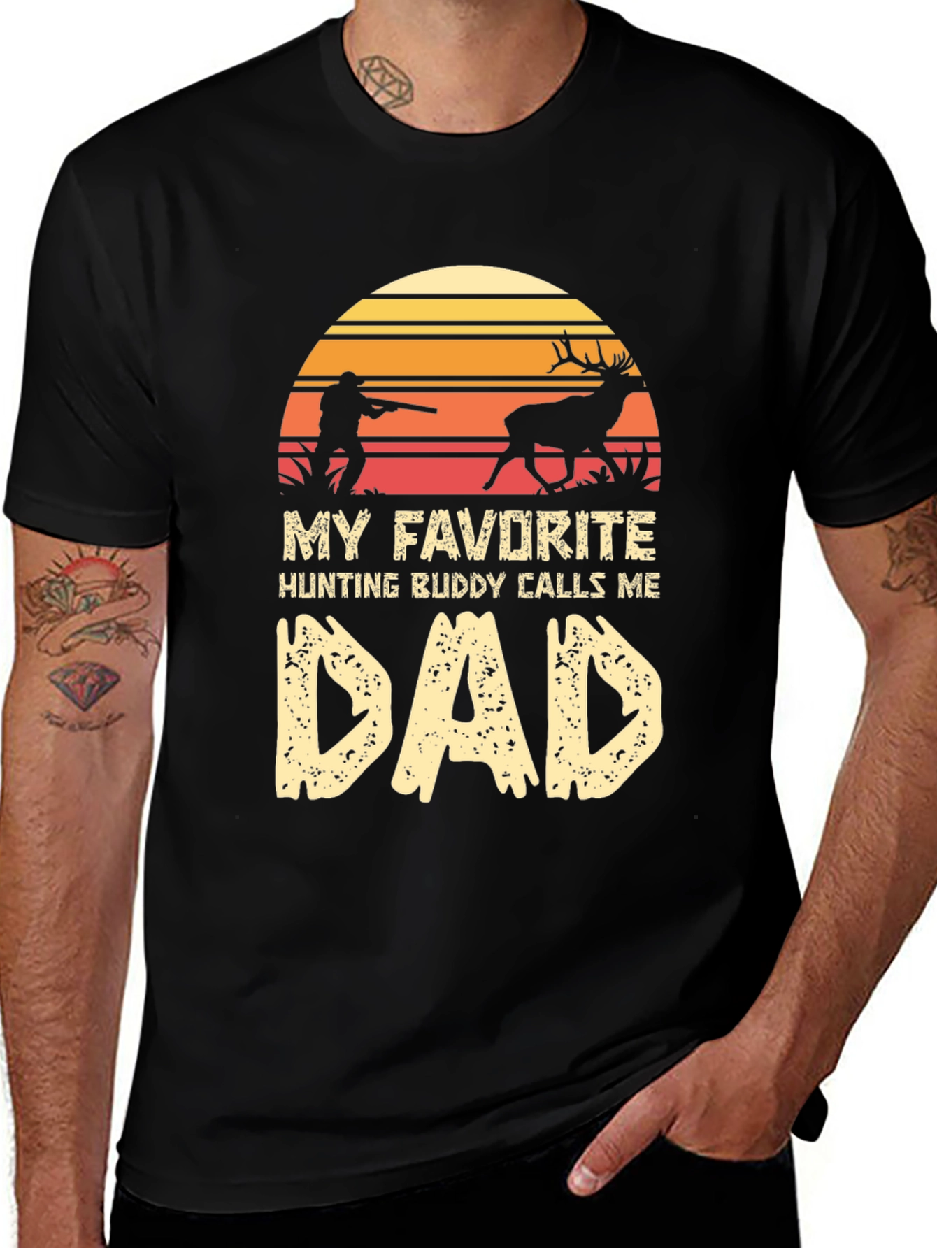 Variant 17 of My Favorite Hunting Buddy Calls Me Dad Graphic Tee