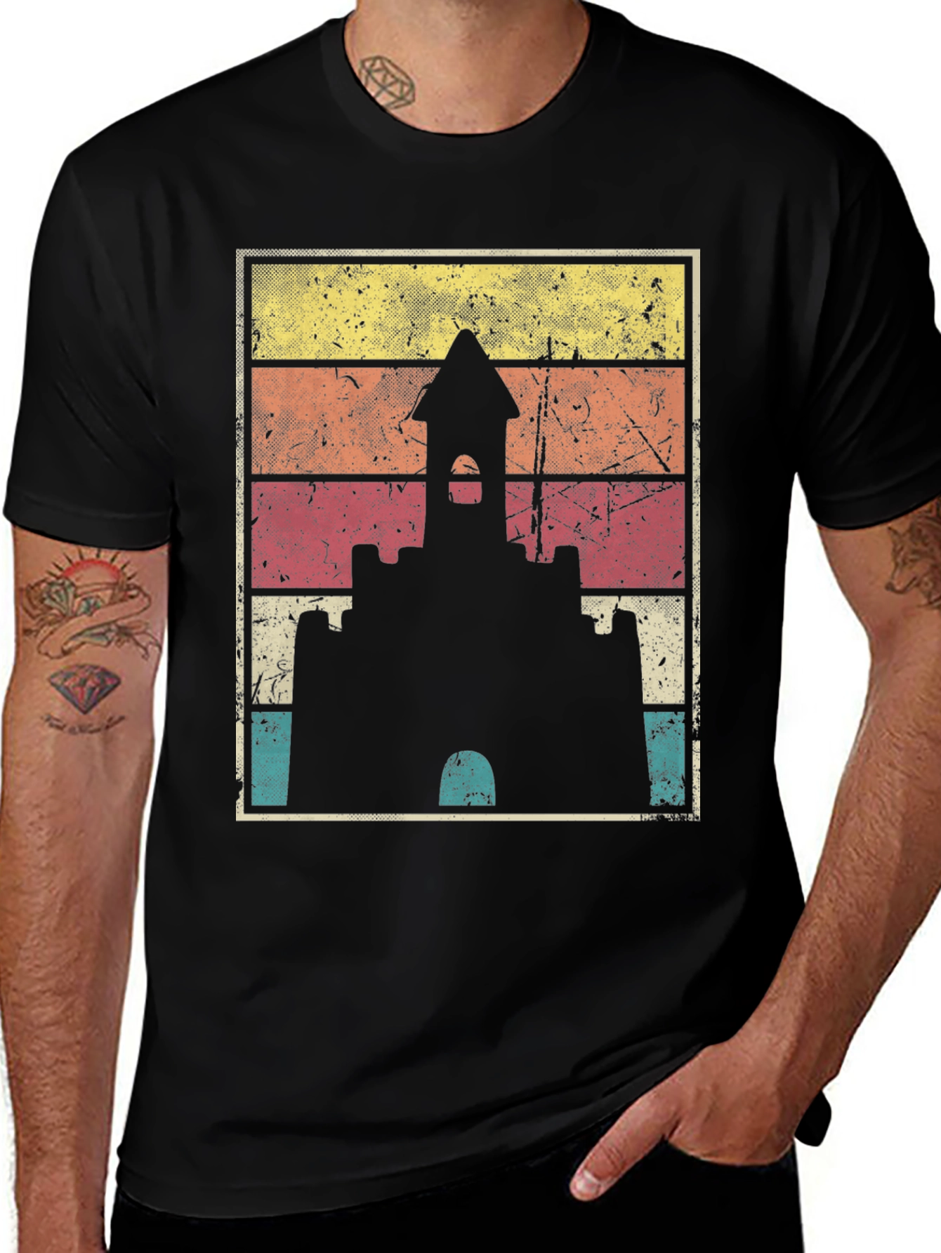 Variant 16 of Retro Sandcastle Silhouette T-Shirt