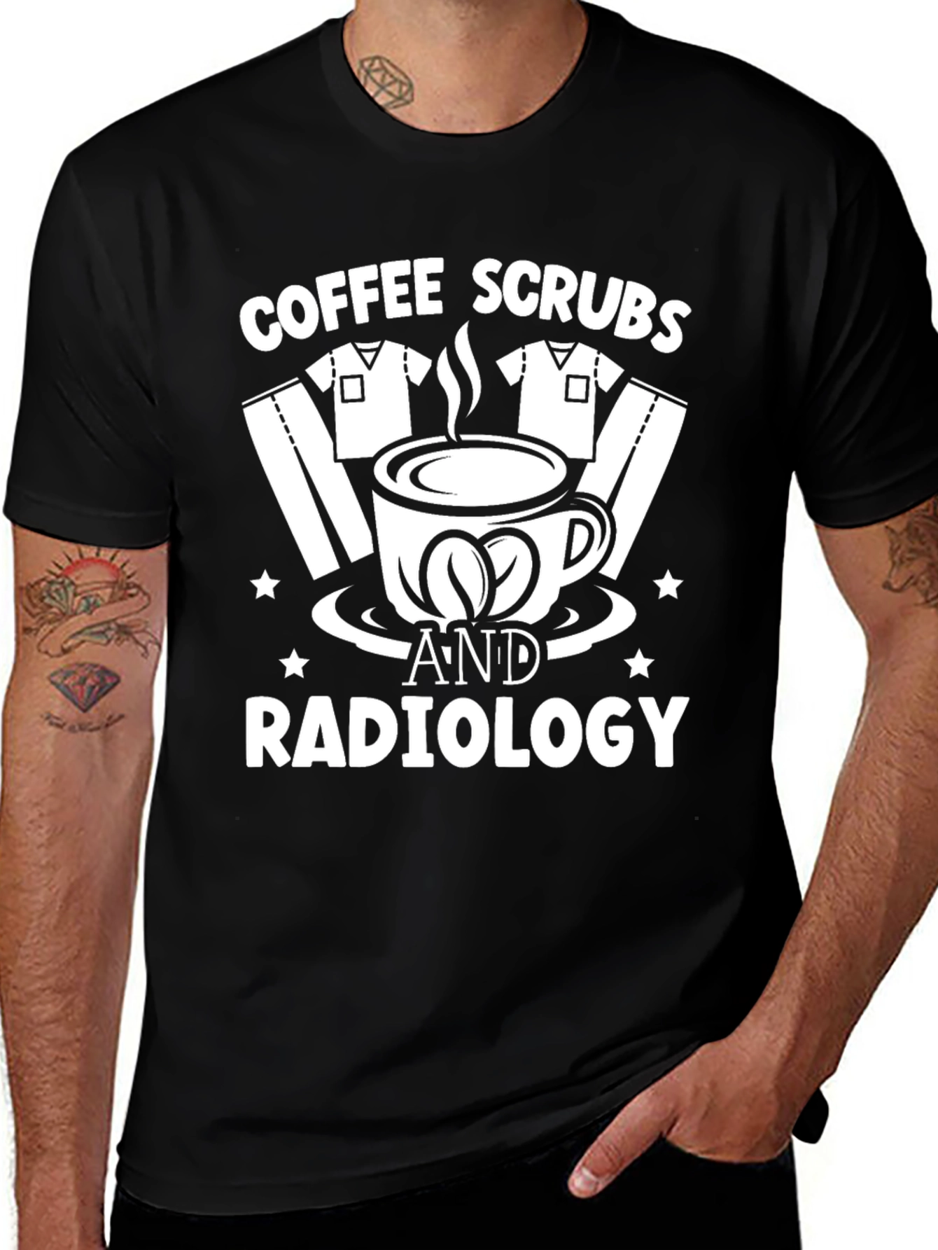 Coffee Scrubs Radiology T-Shirt - Black