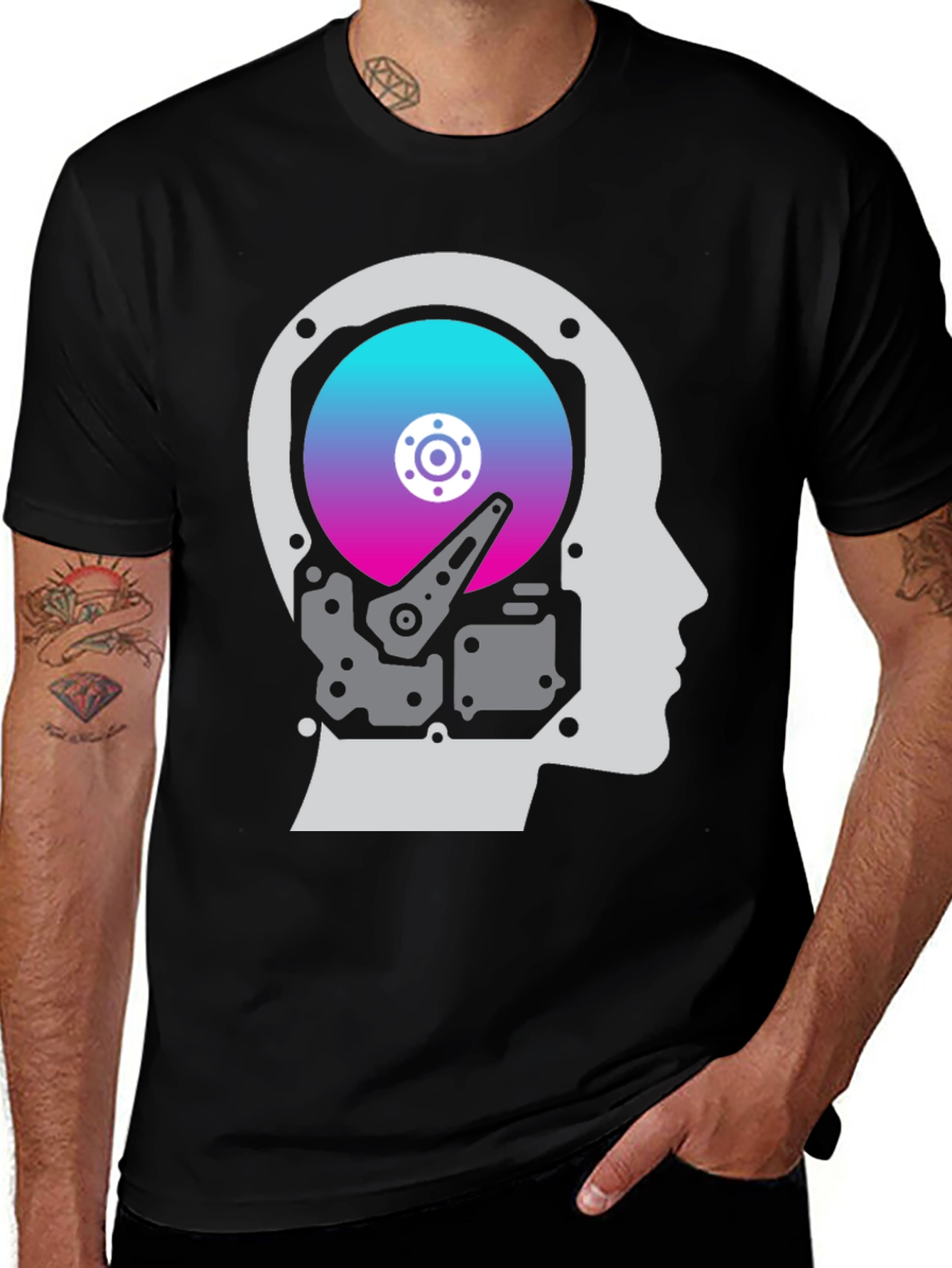 Tech Mind T-Shirt - Unique Brain Design