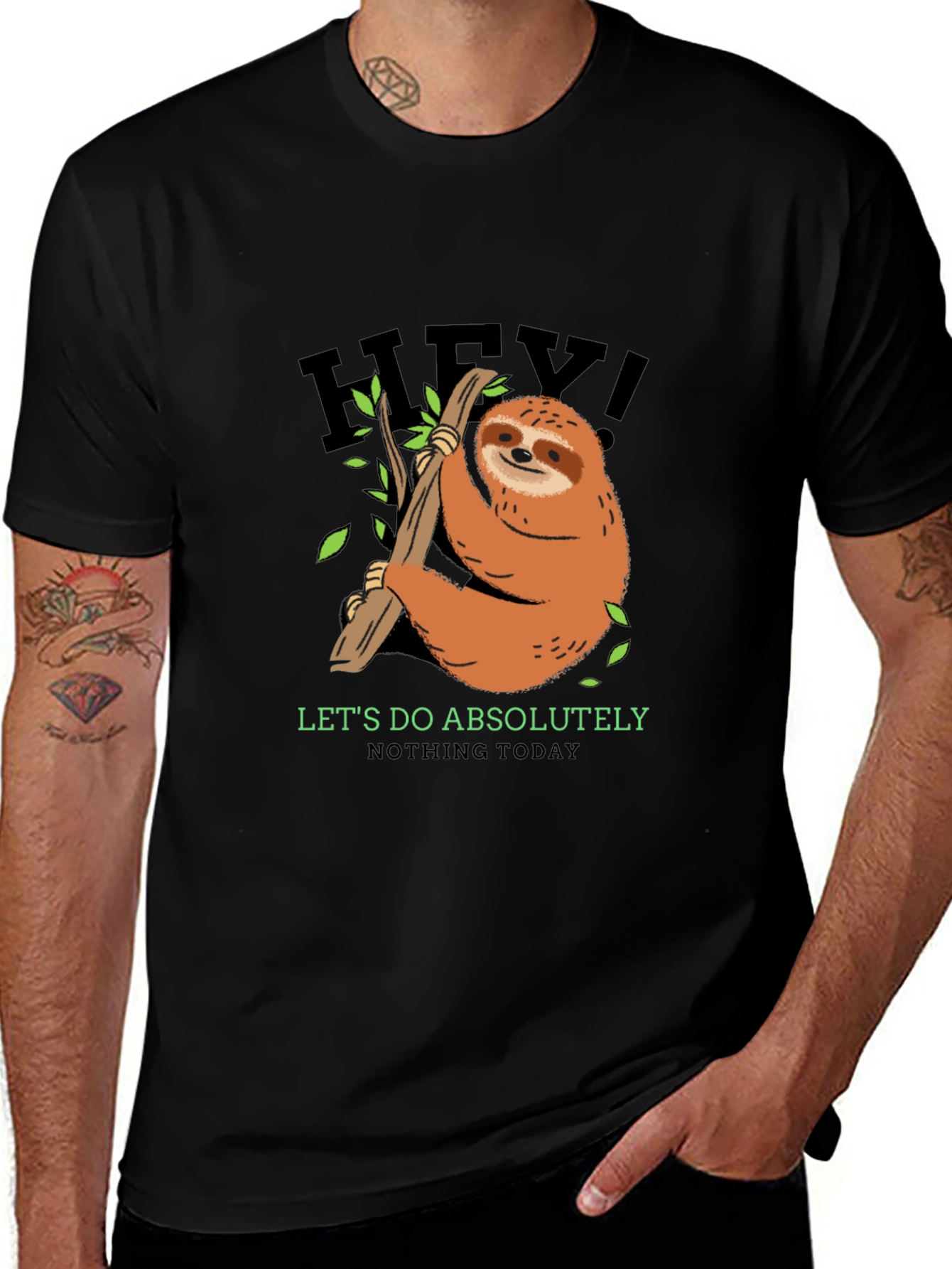 Variant 26 of Relaxed Sloth Tee: Let's Do Absolutely Nothing Today T-Shirt