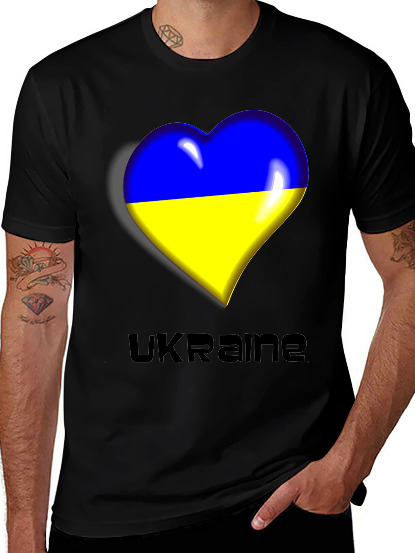 Ukraine Heart Flag T-Shirt - Support Ukraine