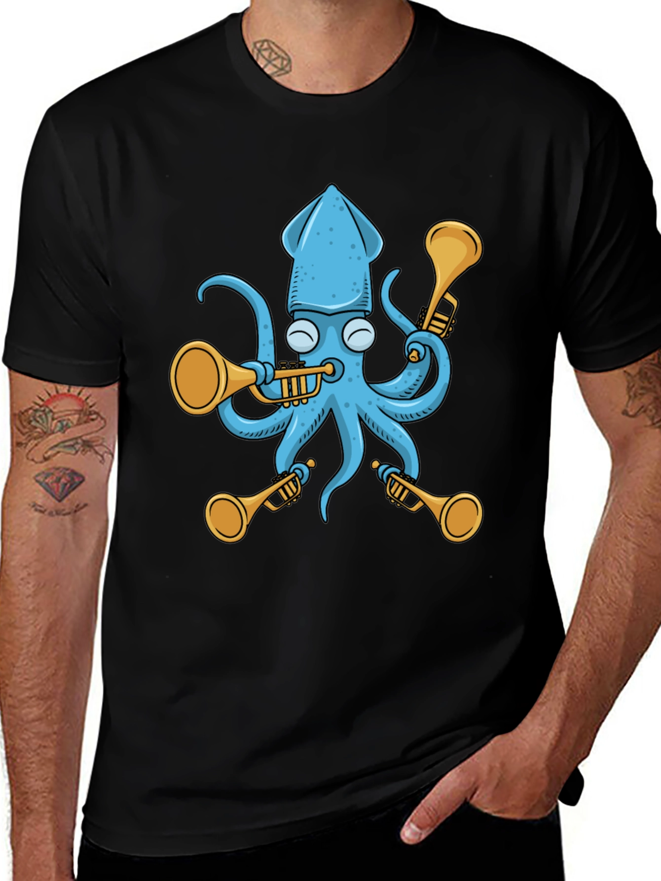Squidward T-Shirt - Trumpet Player Cartoon Tee