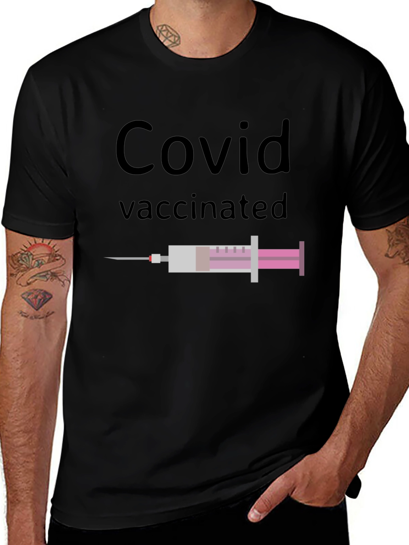 Variant 30 of Covid Vaccinated Graphic Tee - Modern Fit