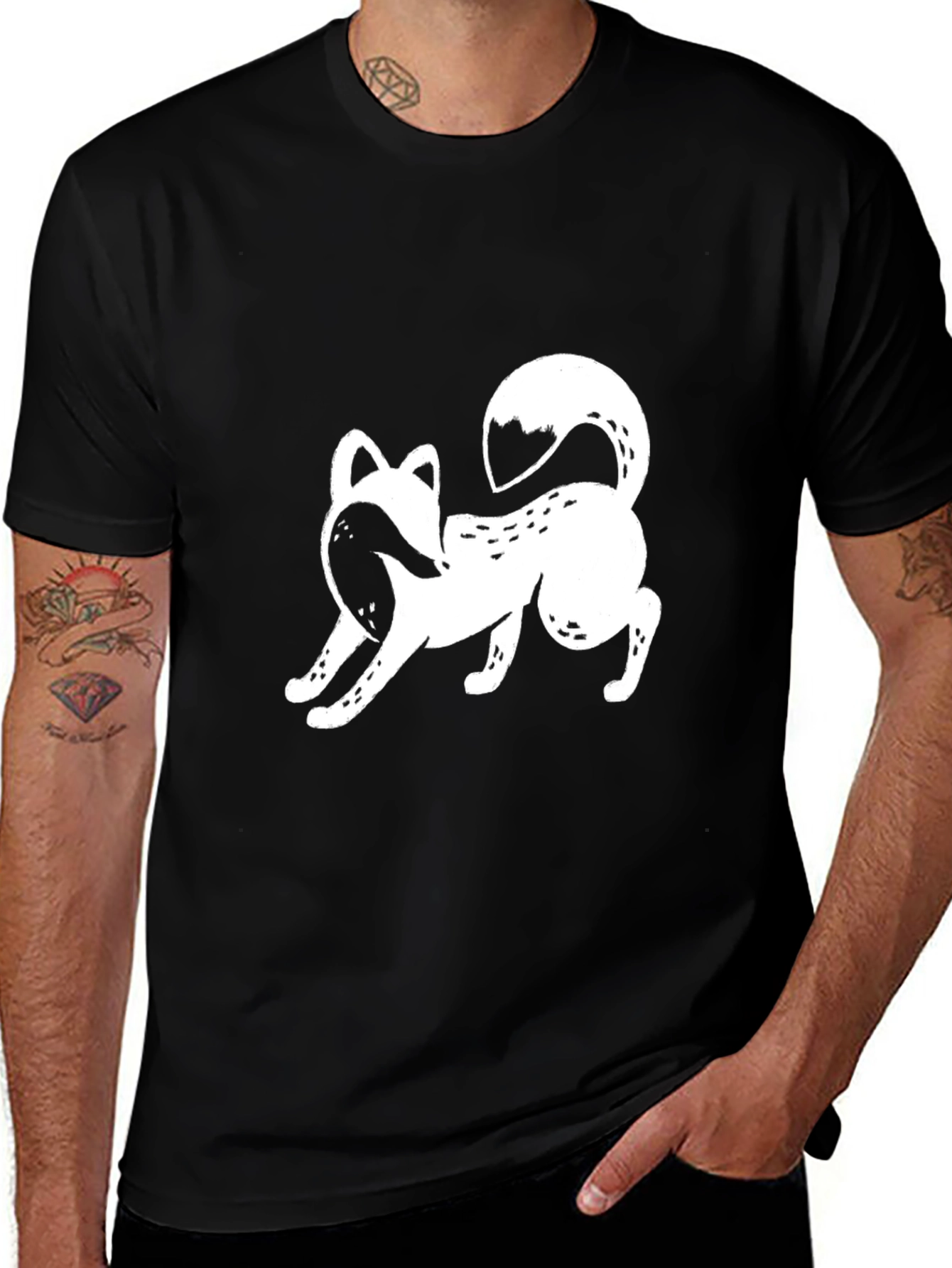Variant 6 of Fox Graphic Tee - Stylish Black Cotton T-Shirt
