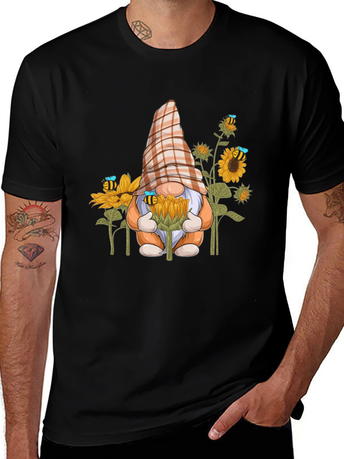 Gnome and Sunflower Graphic Tee