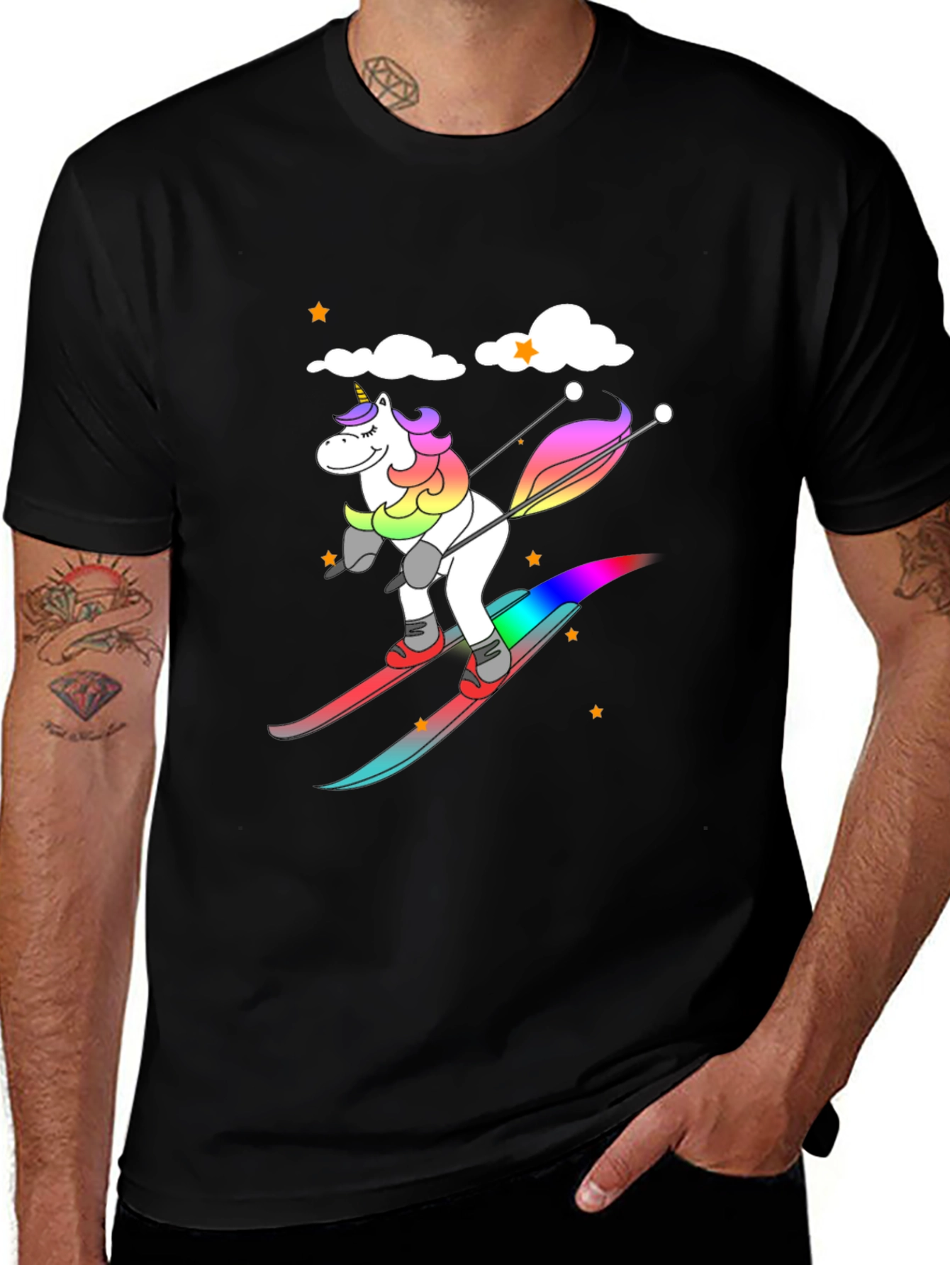 Variant 30 of Unicorn Skiing Graphic Tee - Fun & Unique Design