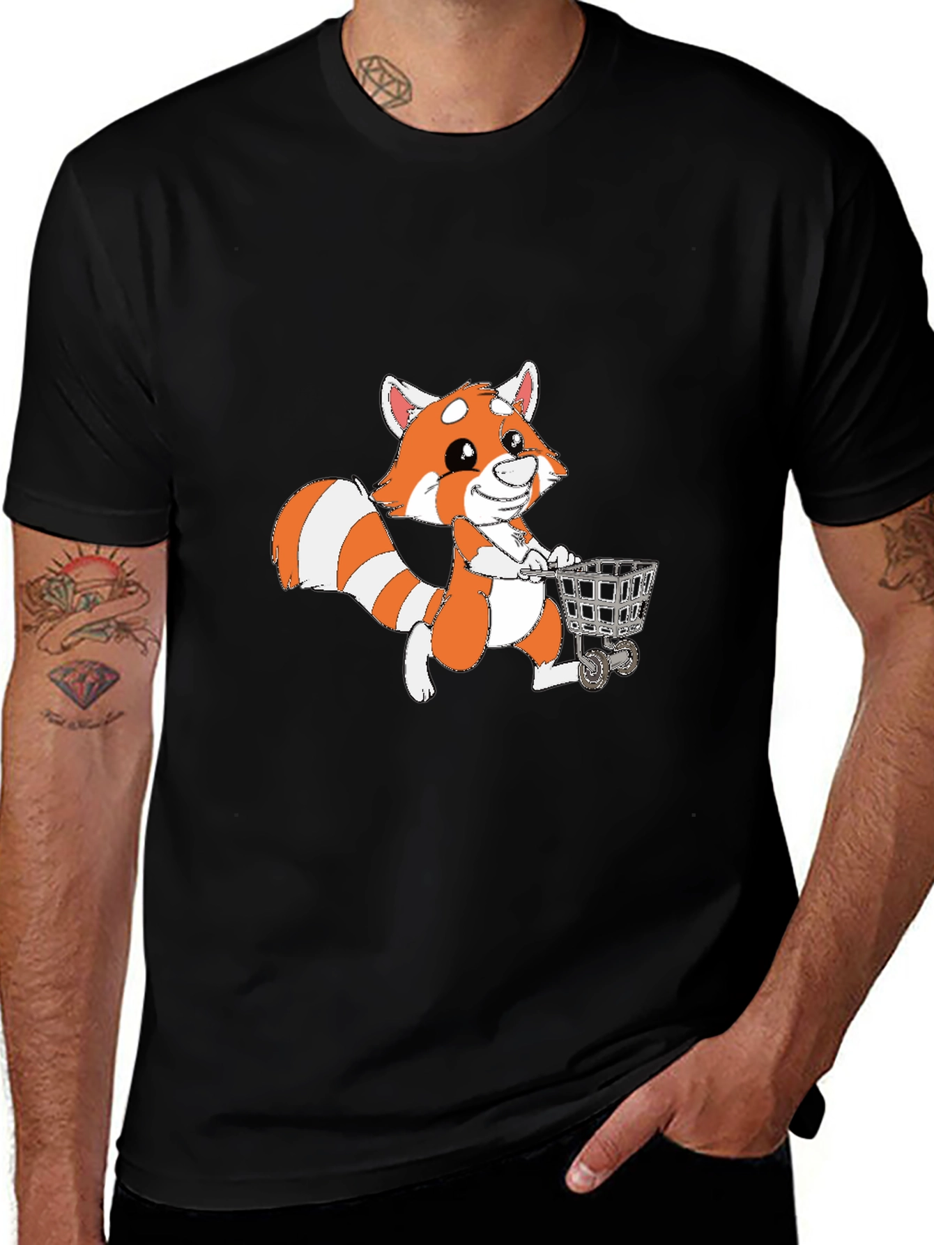 Variant 18 of Red Panda Shopping Cart Graphic T-Shirt