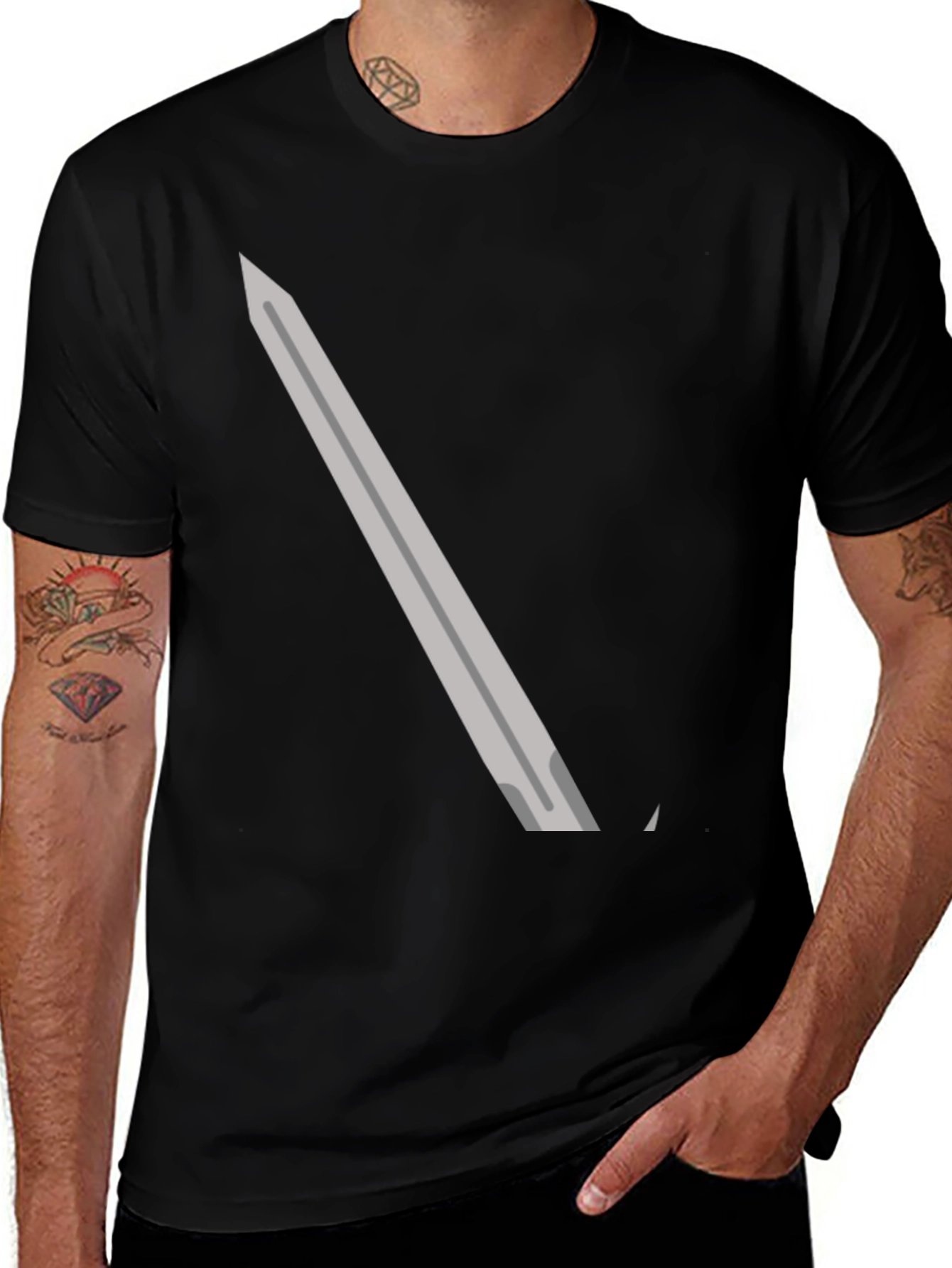 Variant 26 of Sword Graphic Black T-Shirt