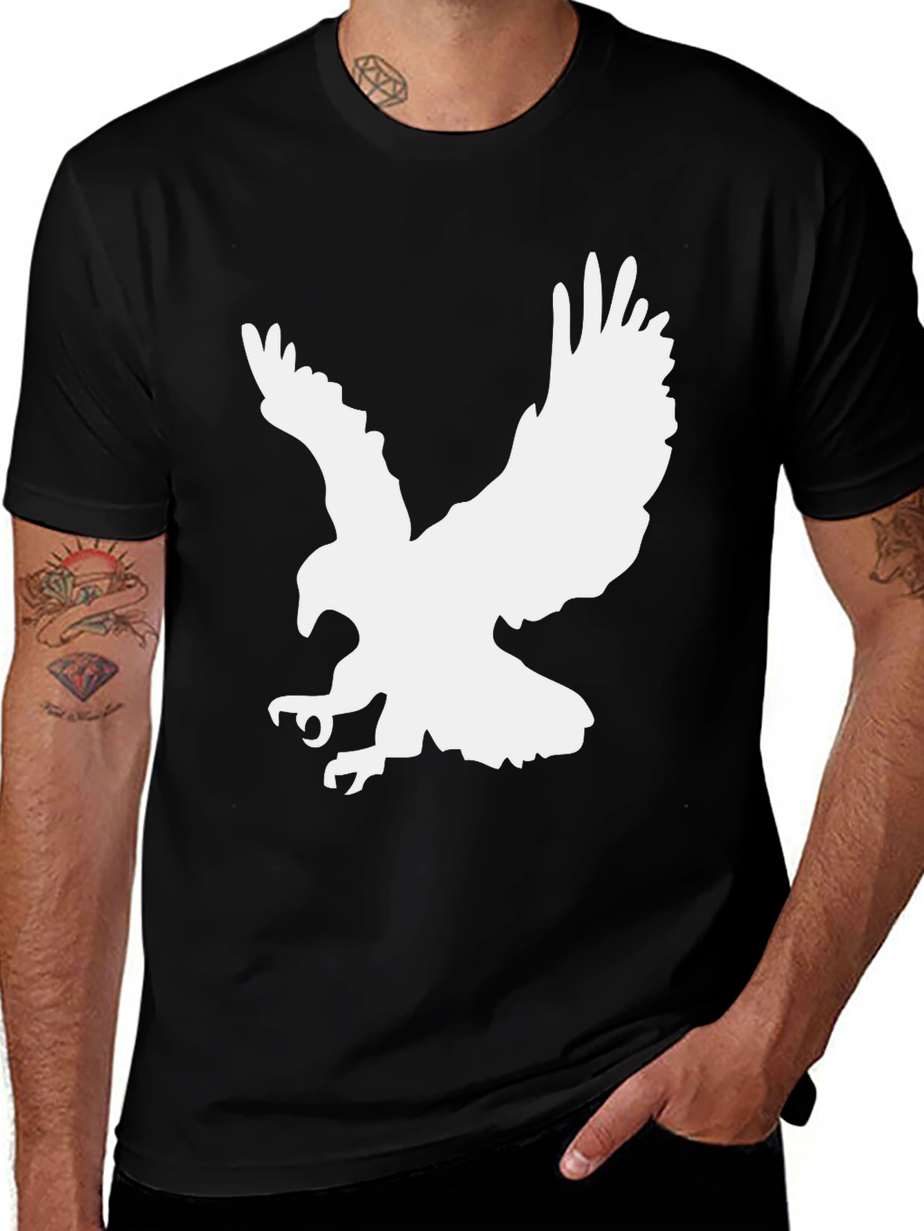 Variant 24 of Men's Black Eagle Graphic T-Shirt
